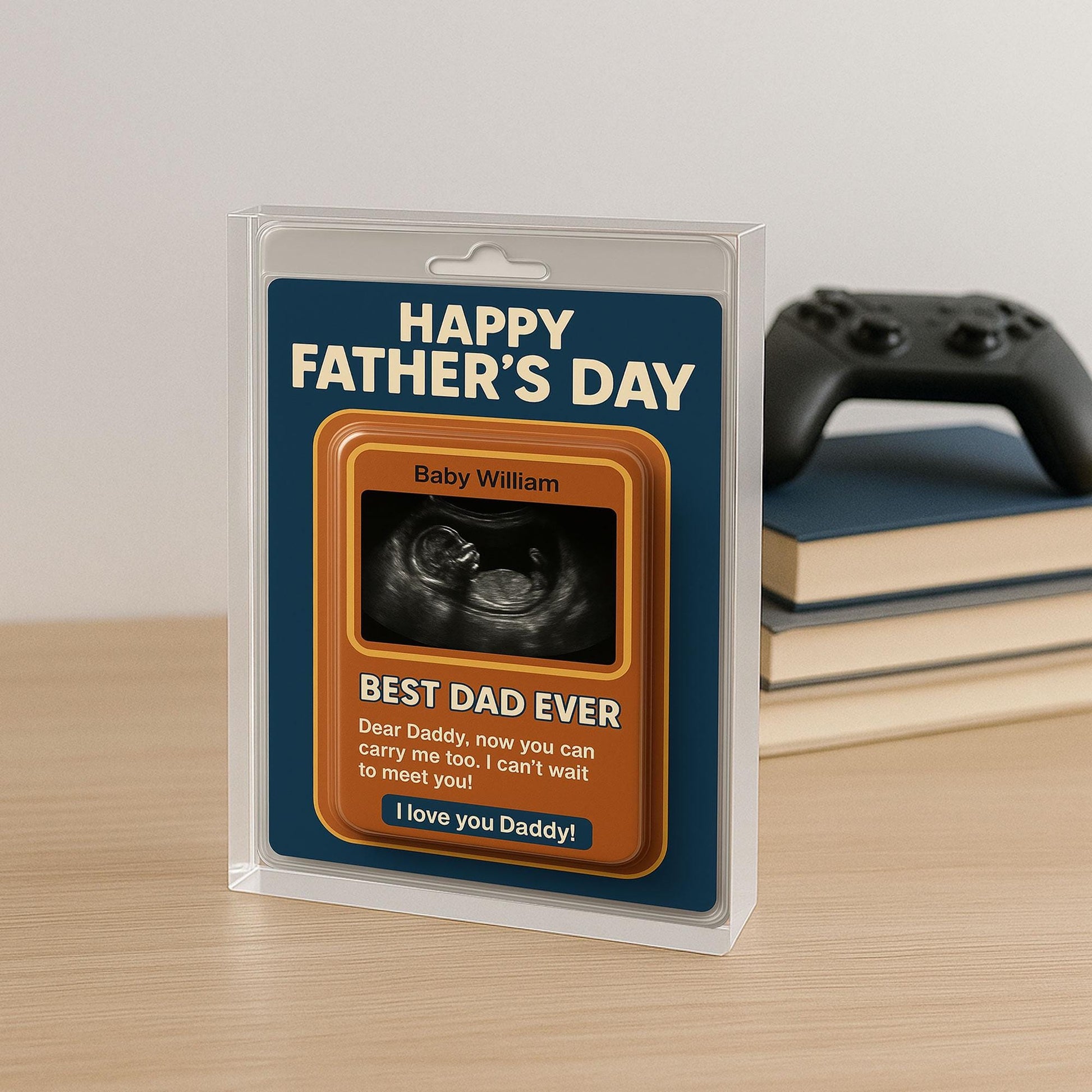 Personalized Father's Day Acrylic Plaque from Baby – Ultrasound Gift for New Dad – Best Dad Ever Keepsake – I Can’t Wait to Meet You Daddy