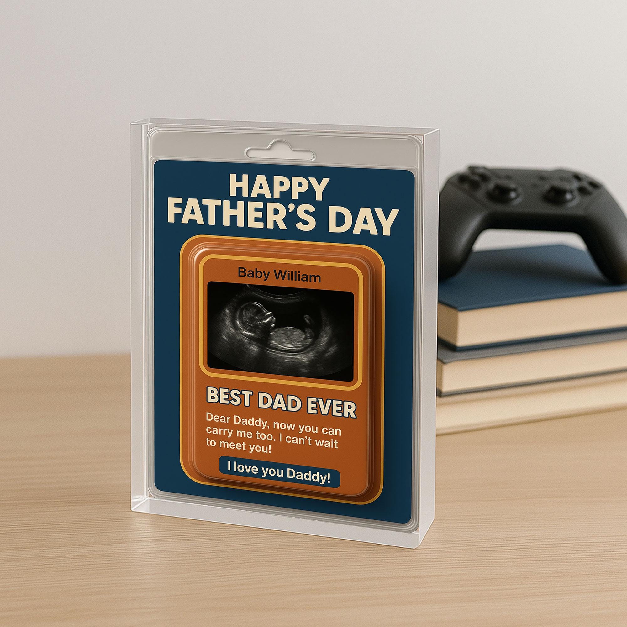 Personalized Father's Day Acrylic Plaque from Baby – Ultrasound Gift for New Dad – Best Dad Ever Keepsake – I Can’t Wait to Meet You Daddy