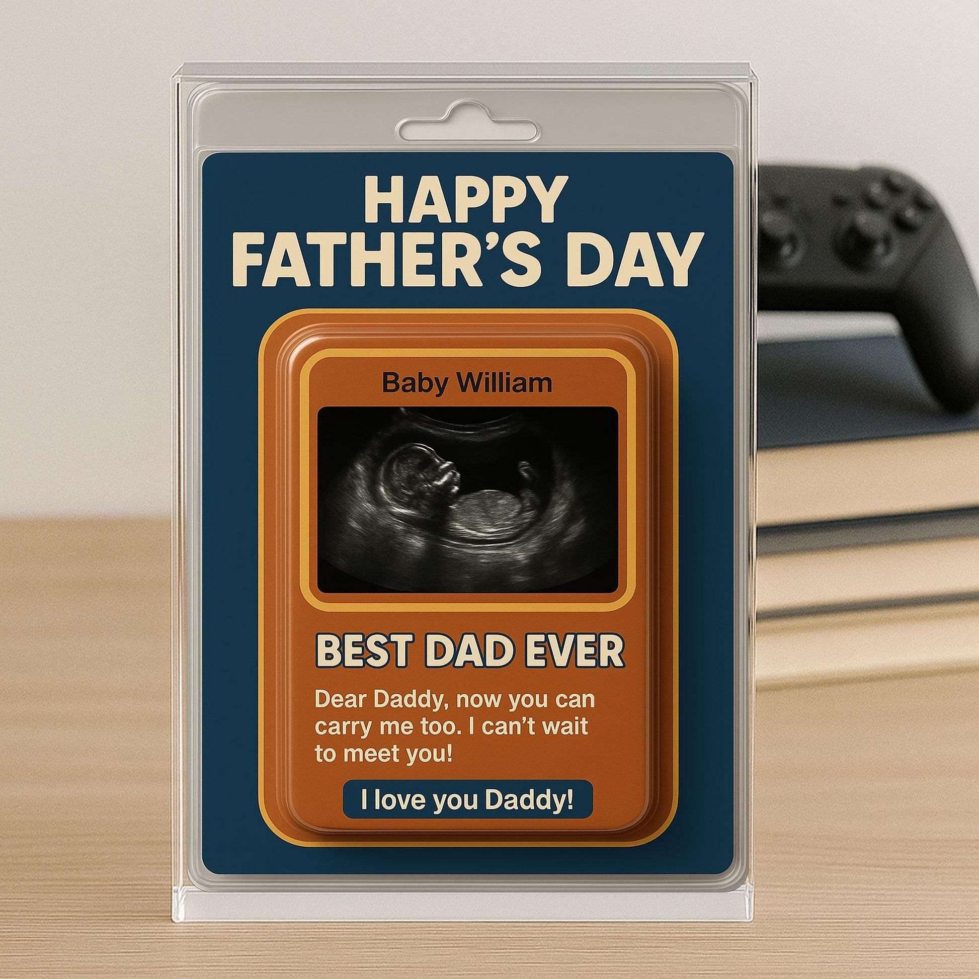 Personalized Father's Day Acrylic Plaque from Baby – Ultrasound Gift for New Dad – Best Dad Ever Keepsake – I Can’t Wait to Meet You Daddy