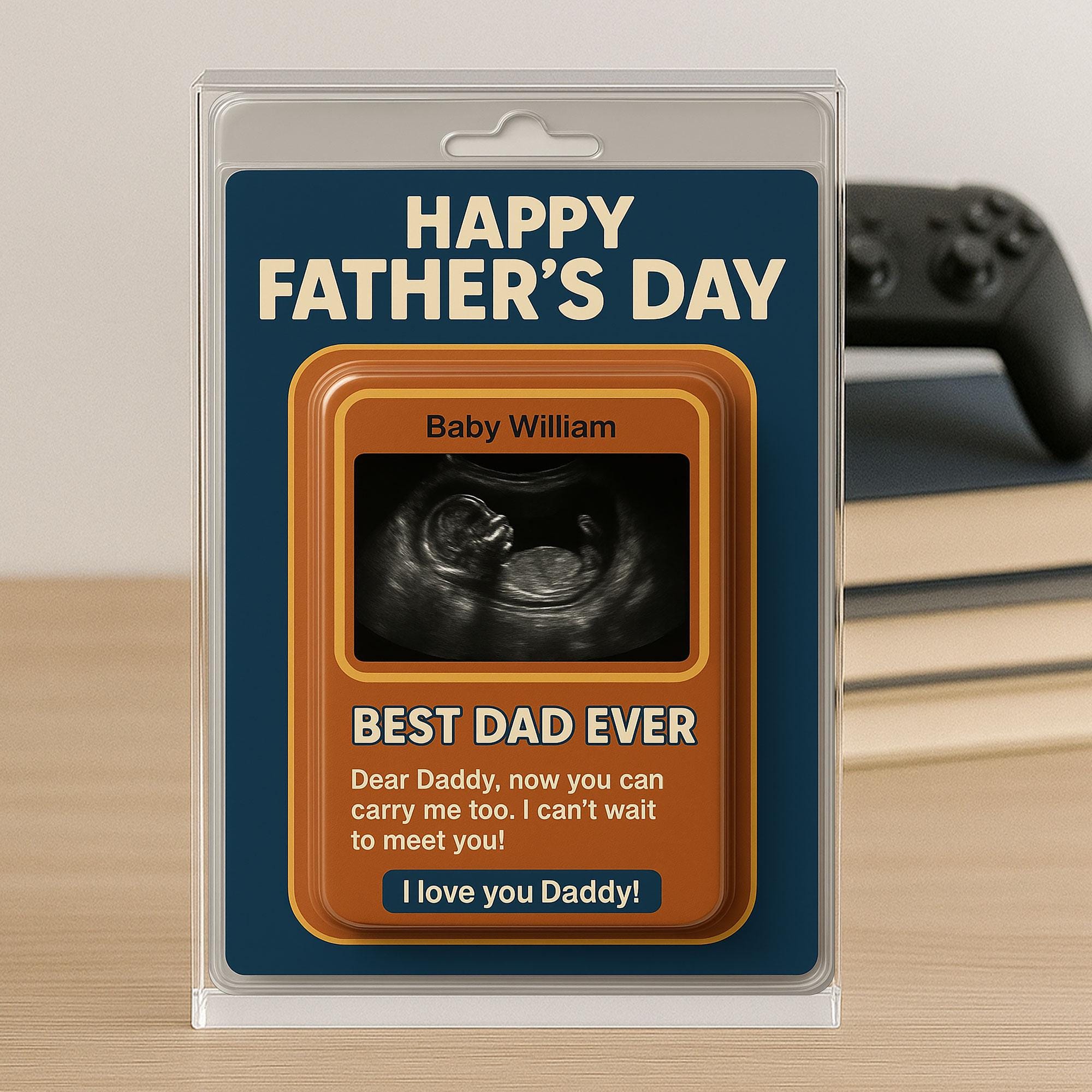Personalized Father's Day Acrylic Plaque from Baby – Ultrasound Gift for New Dad – Best Dad Ever Keepsake – I Can’t Wait to Meet You Daddy