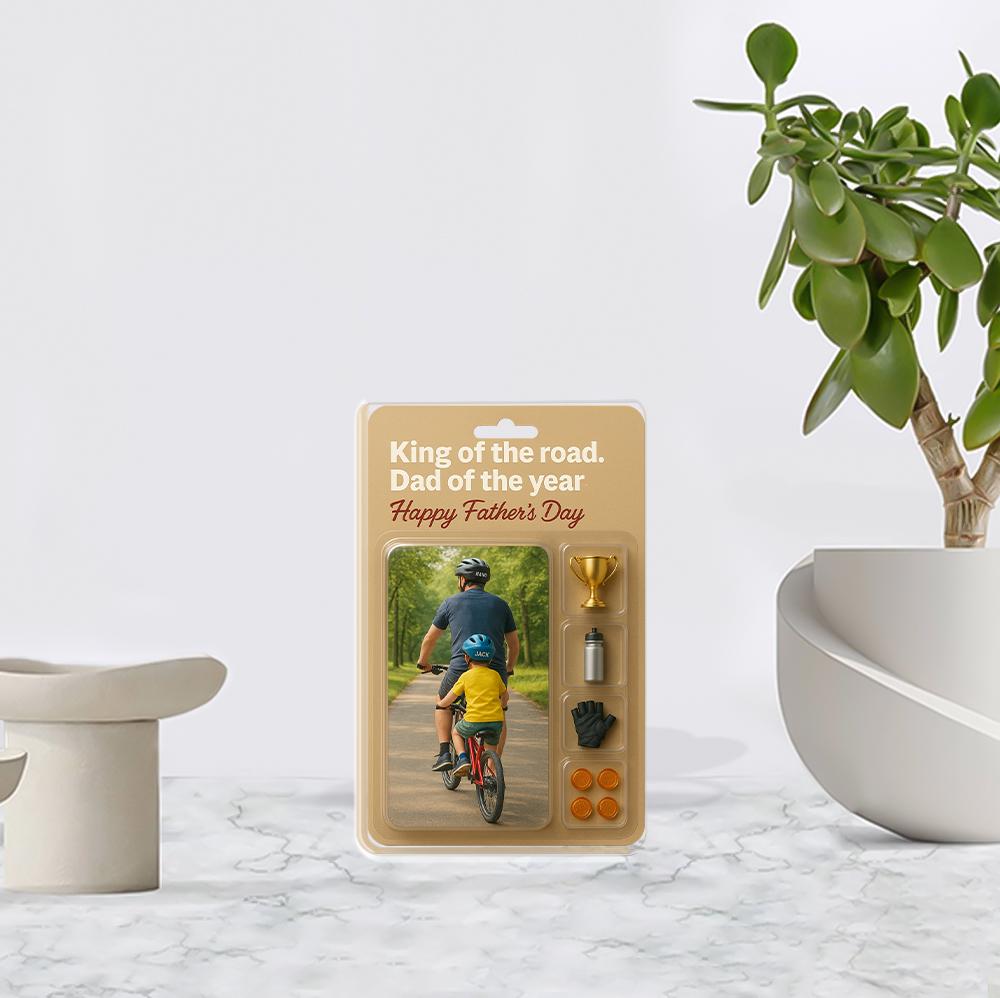 Personalized Dad Biking Acrylic Block, Custom Father's Day Gift, Custom Sports Dad Plaque, Best Dad Ever Keepsake From Son, Cycling Theme