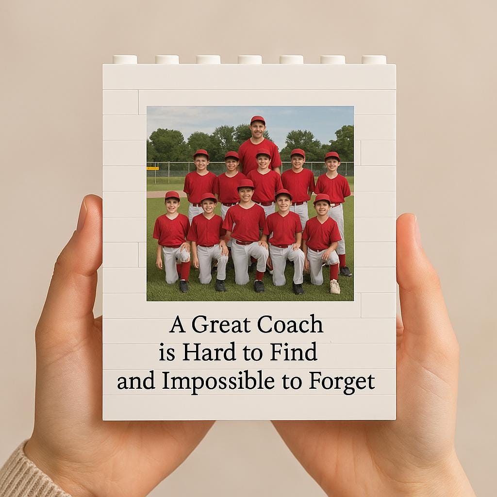 Custom Coach Photo Gift Block, Personalized Baseball Team Picture Keepsake, Thank You Coach Frame, Coach Appreciation Gift