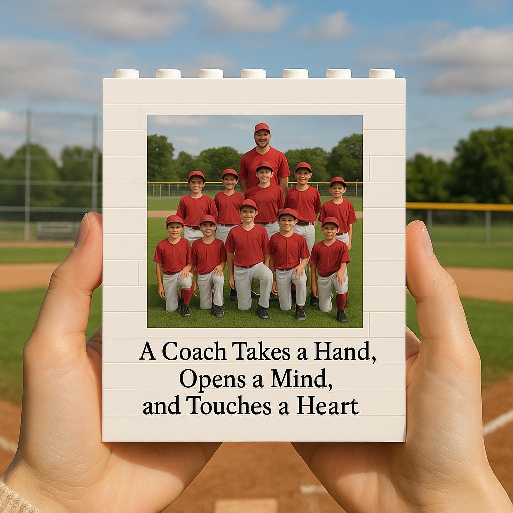Custom Coach Photo Gift Block, Personalized Baseball Team Picture Keepsake, Thank You Coach Frame, Coach Appreciation Gift