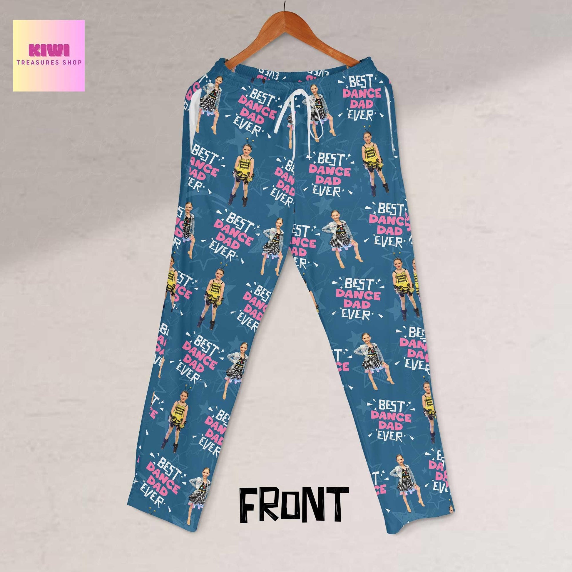 Custom Dance Dad Pajama Pants, Funny Personalized Photo Gift for Dad, Best Dance Dad Ever Sleepwear, Dance Recital Dad Gift