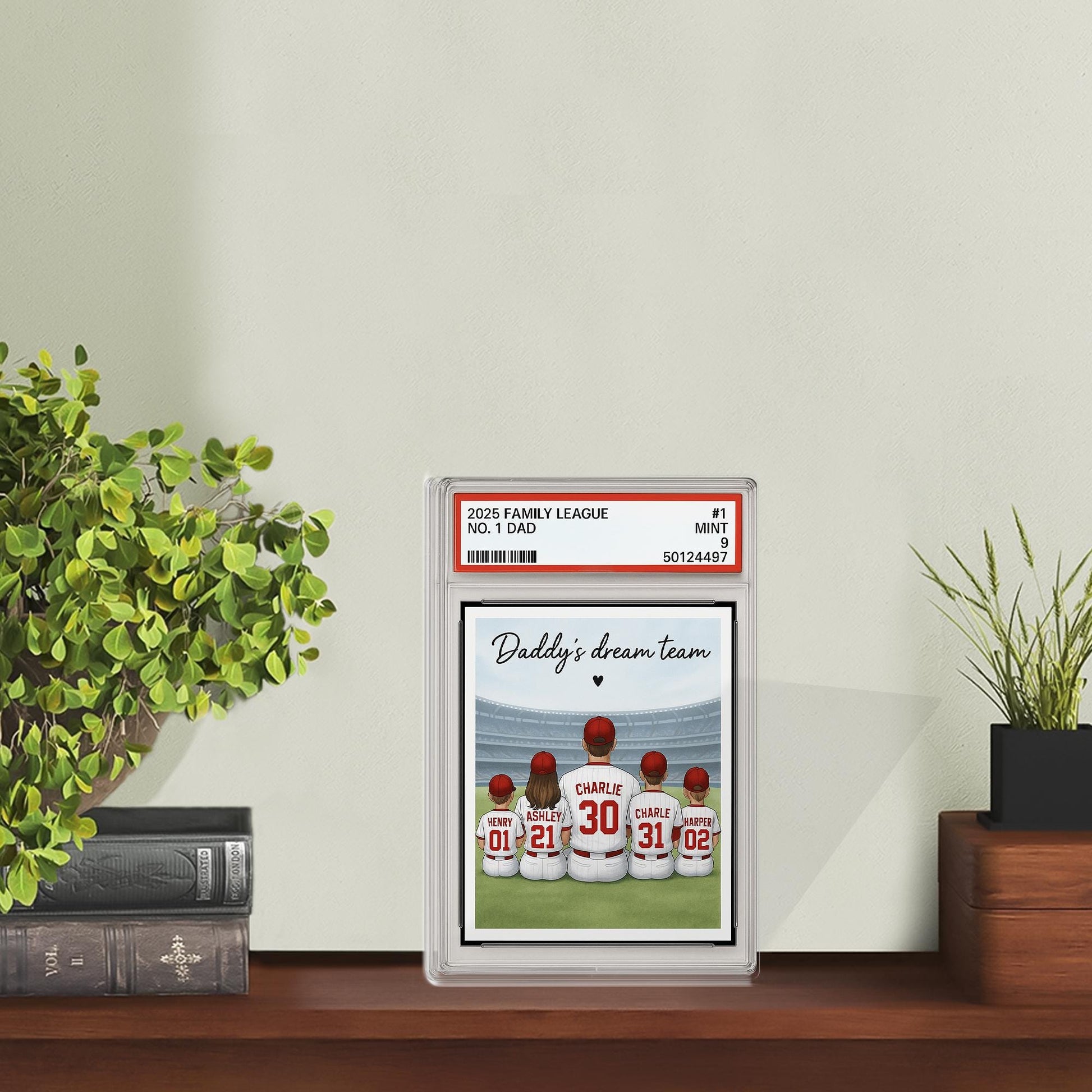 Custom Daddy's Dream Team Baseball Acrylic Block | Personalized Family Gift for Dad | Father's Day Sports Gift with Kids' Names & Numbers