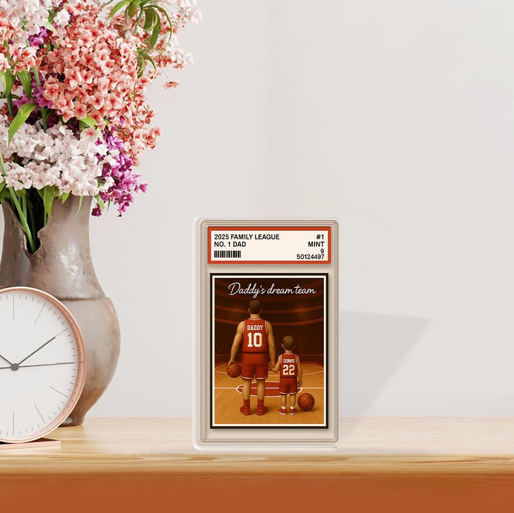 Custom Basketball Dad Acrylic Block | Personalized Father’s Day Gift from Kids | Daddy’s Dream Team Sports Plaque | Hoop Lover Gift