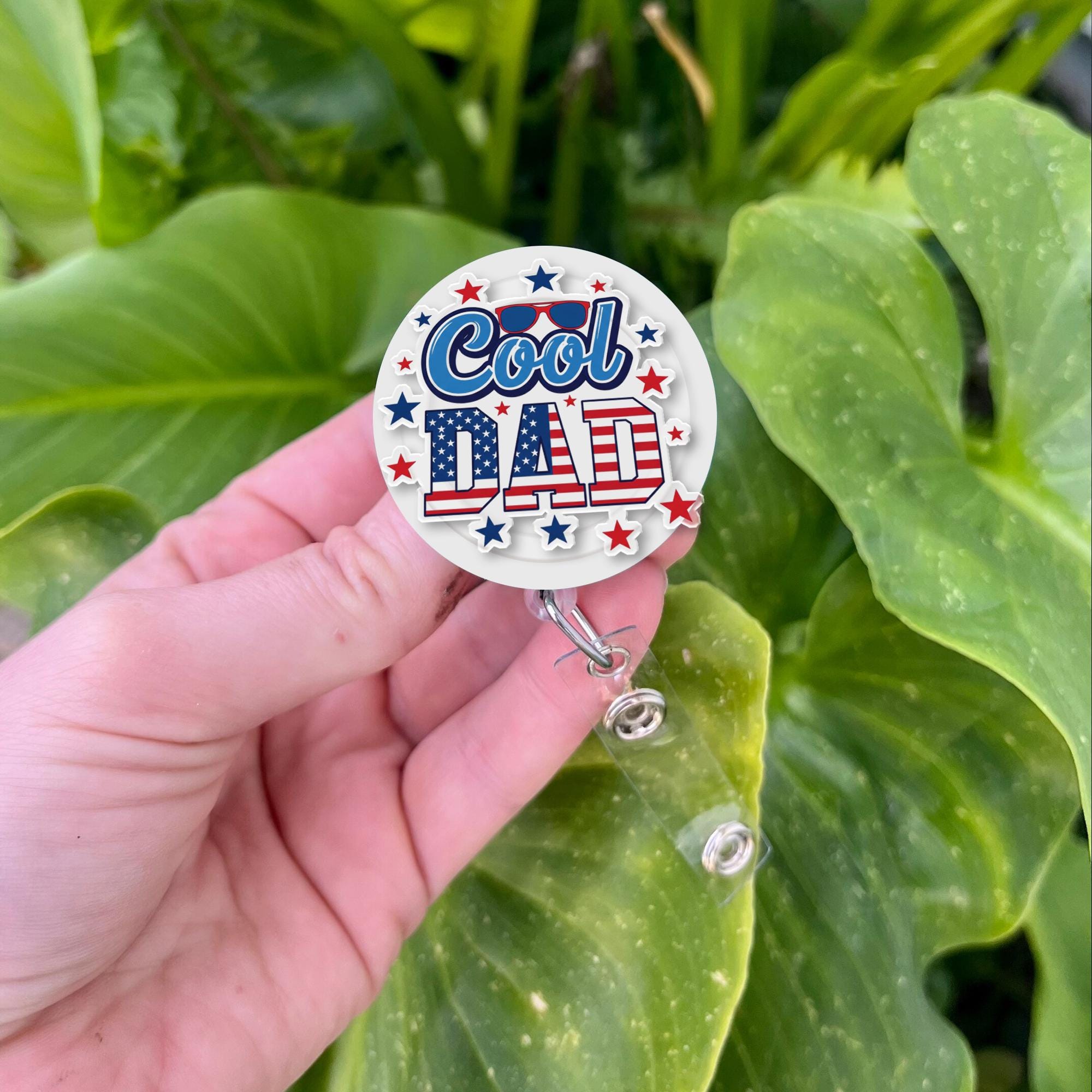 Cool Dad Badge Reel – Funny Father’s Day Retractable ID Holder – Gift for Dad Nurses, Teachers, Coworkers, or Proud Girl Dads