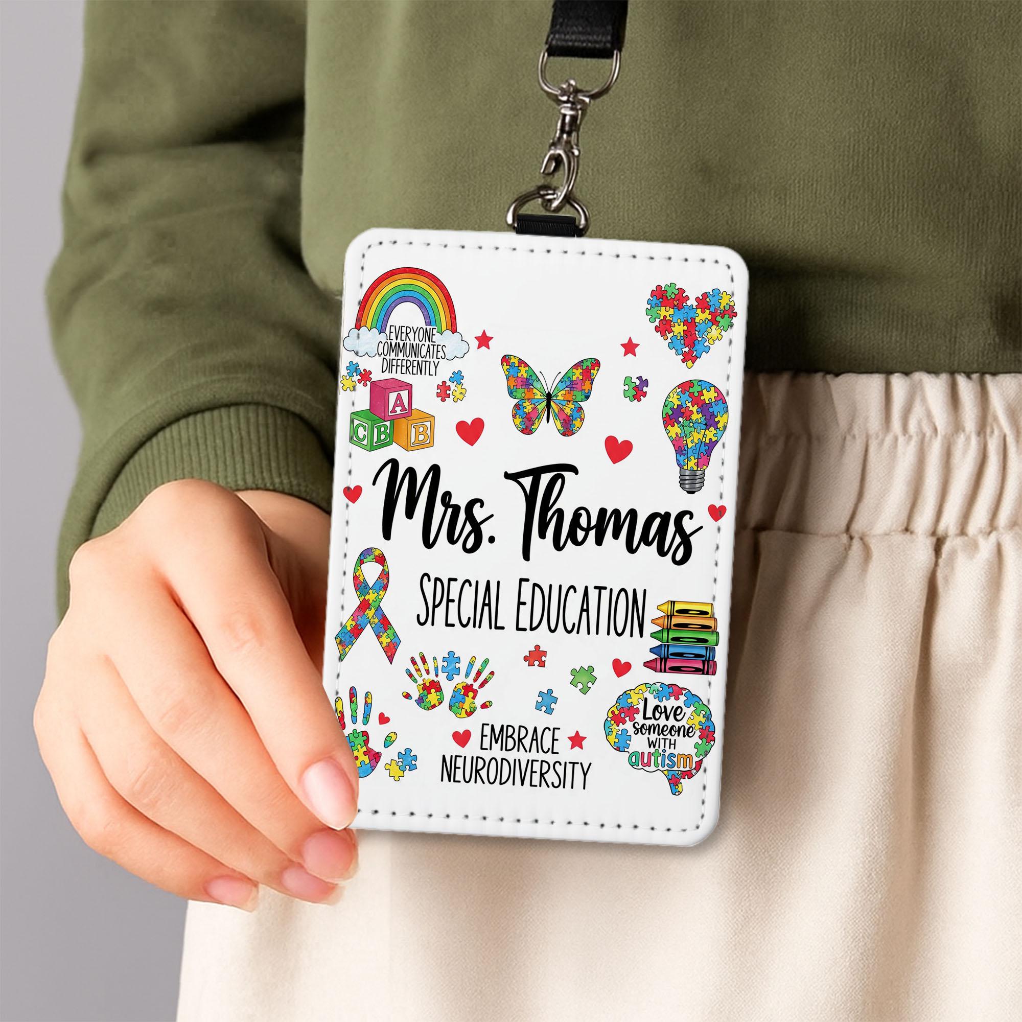 Personalized Special Education Badge Holder, Autism Awareness ID Reel, Neurodiversity Teacher Gift, Custom Name Tag, Paraeducator Lanyard