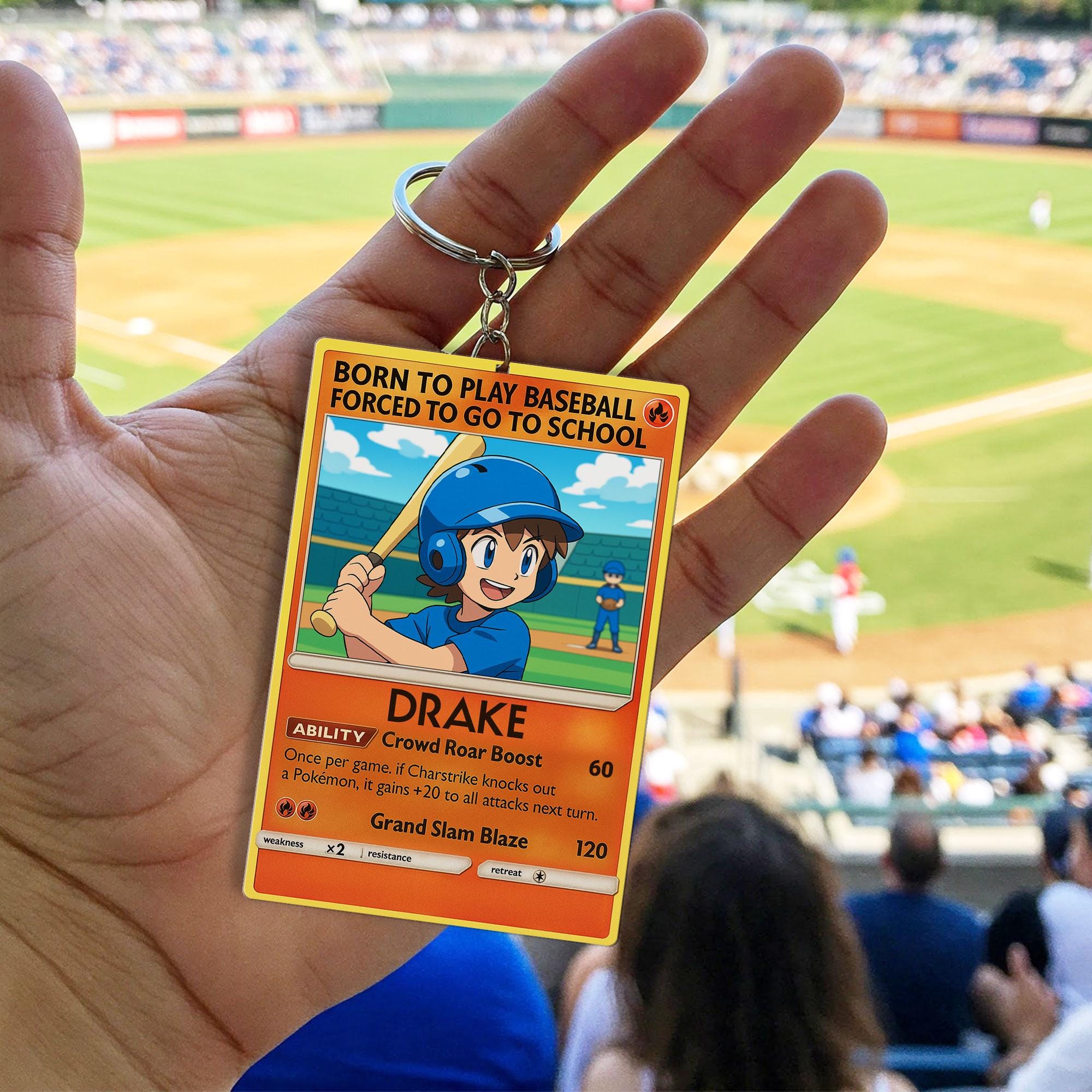 Custom Baseball Card Backpack Tag β Anime Style School ID Holder & Name Tag β Personalized Baseball Clipboard β Sports Trading Card Gift