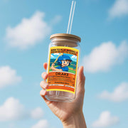 Custom Baseball Glass with Coaster – Anime Style Sipper Cup – Personalized Sports Trading Card Tumbler – Back to School Gift for Kids