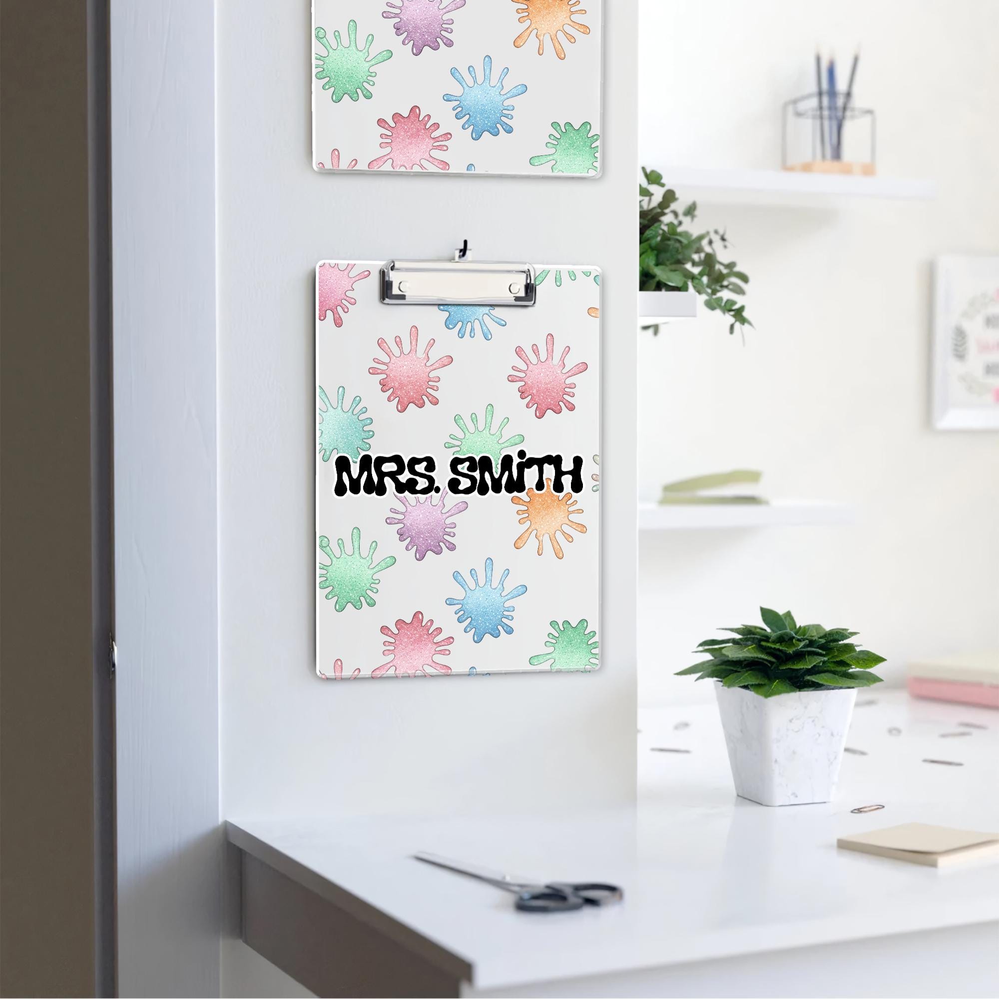 Personalized Science Teacher Clipboard – Custom Name Back to School Gift, Fun Art-Inspired Classroom Decor, Teacher School Supplies