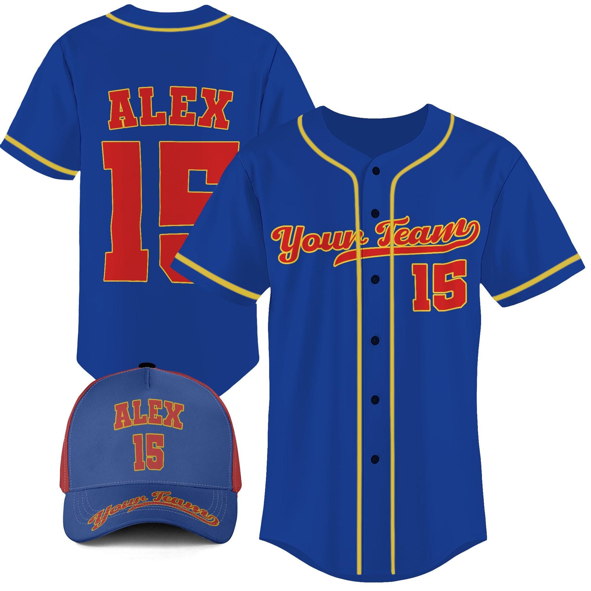 Custom Baseball Jersey with Name Tag – Personalized Team Shirt – Matching Mini Jersey Keychain – Sports Uniform Gift for Players & Fans
