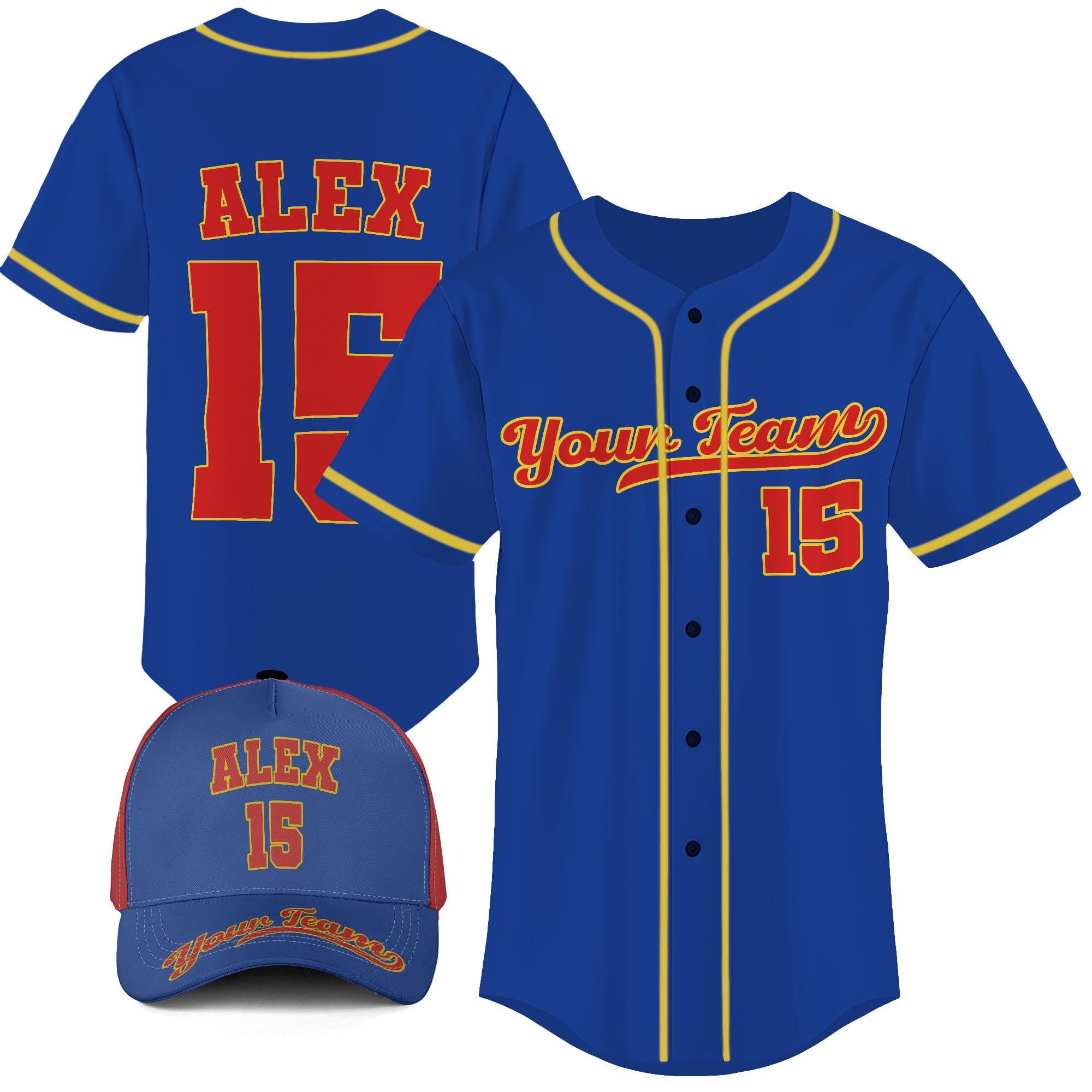 Custom Baseball Jersey with Name Tag – Personalized Team Shirt – Matching Mini Jersey Keychain – Sports Uniform Gift for Players & Fans