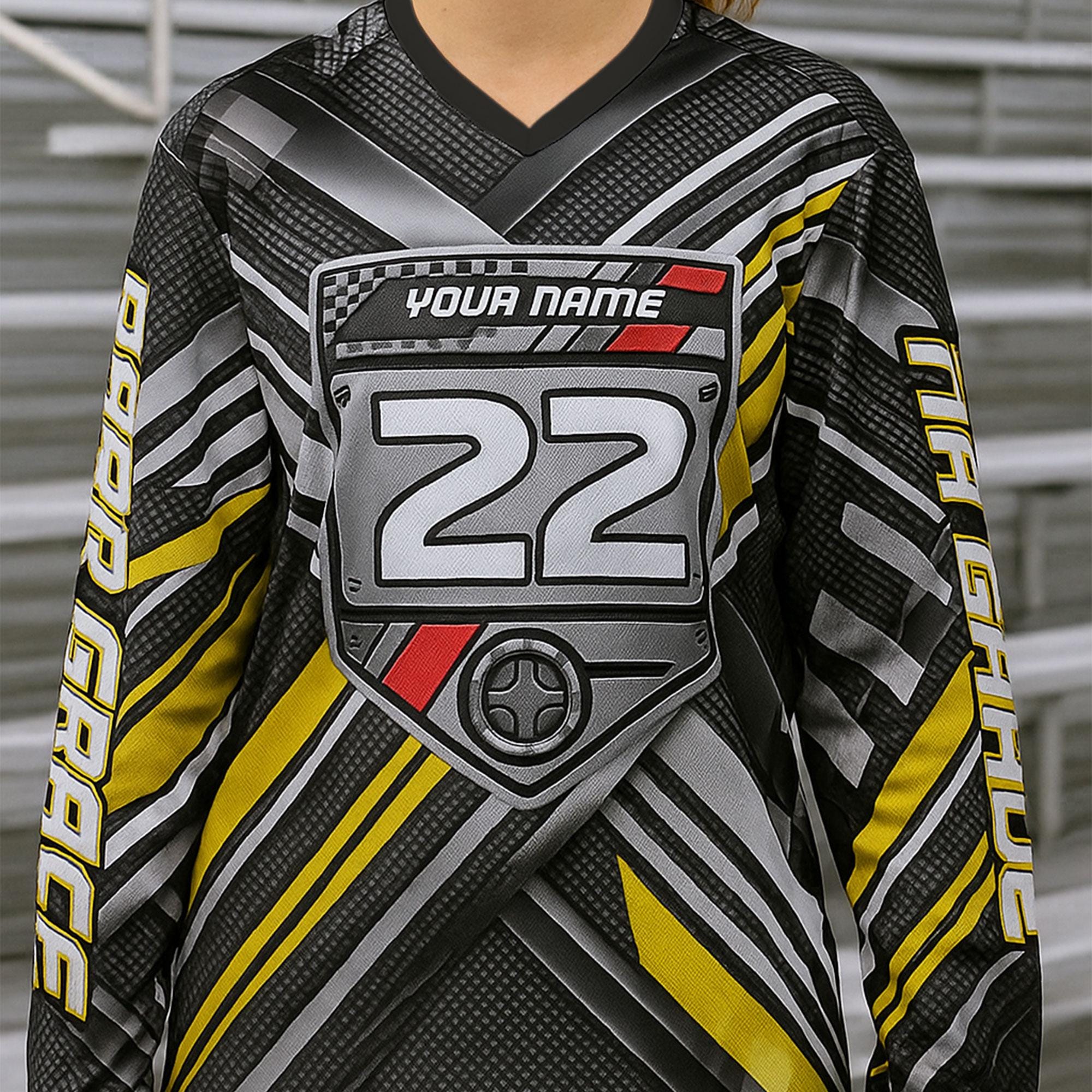 Custom Dirt Bike Jersey, Personalized Motocross Shirt with Rider Name & Number, Off-Road Racing Gear, Gift for Boys and Girls Back to School