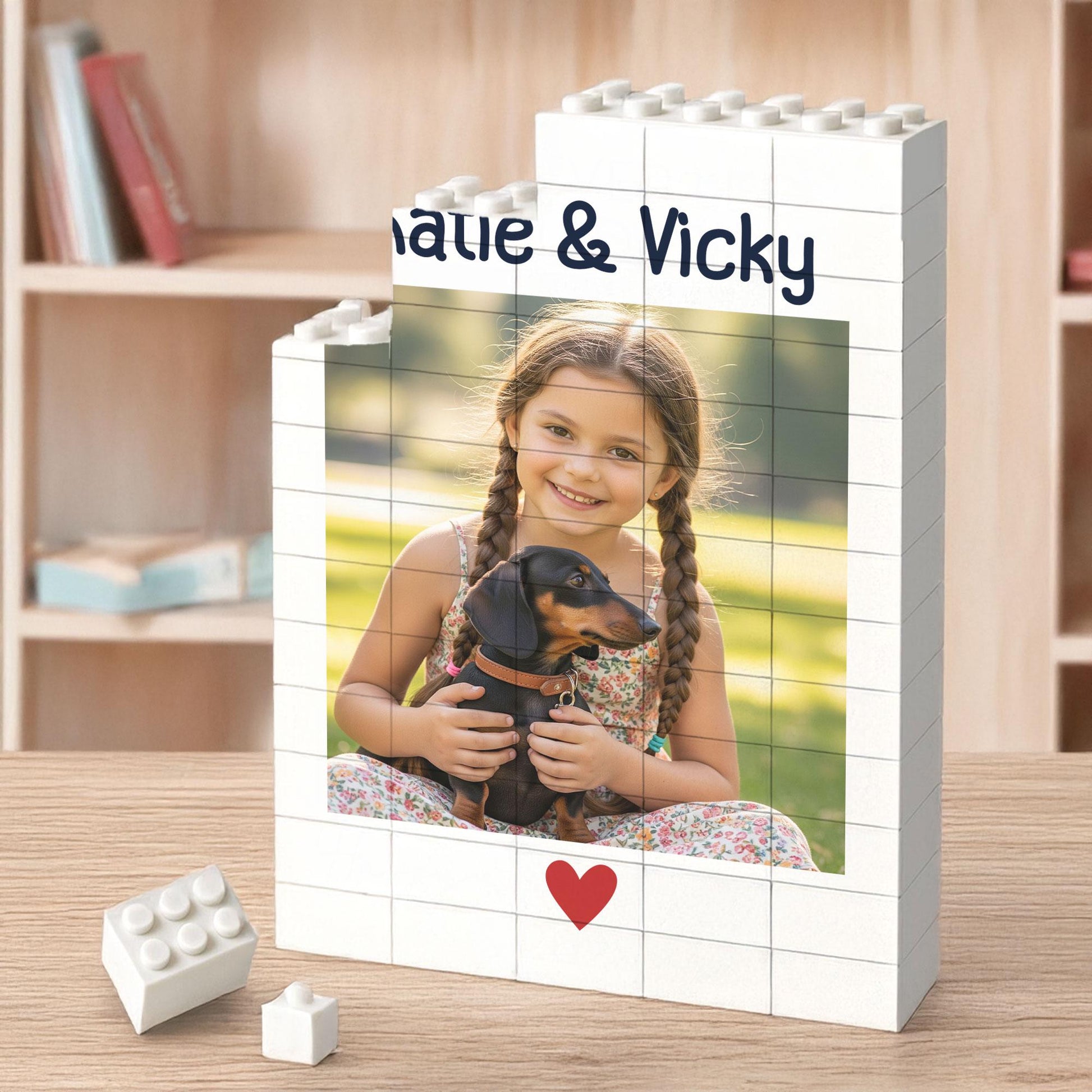 Custom Dog Photo Building Block | Personalized Pet Gift with Name & Picture | Dog Lover Keepsake | Memory Block Decor
