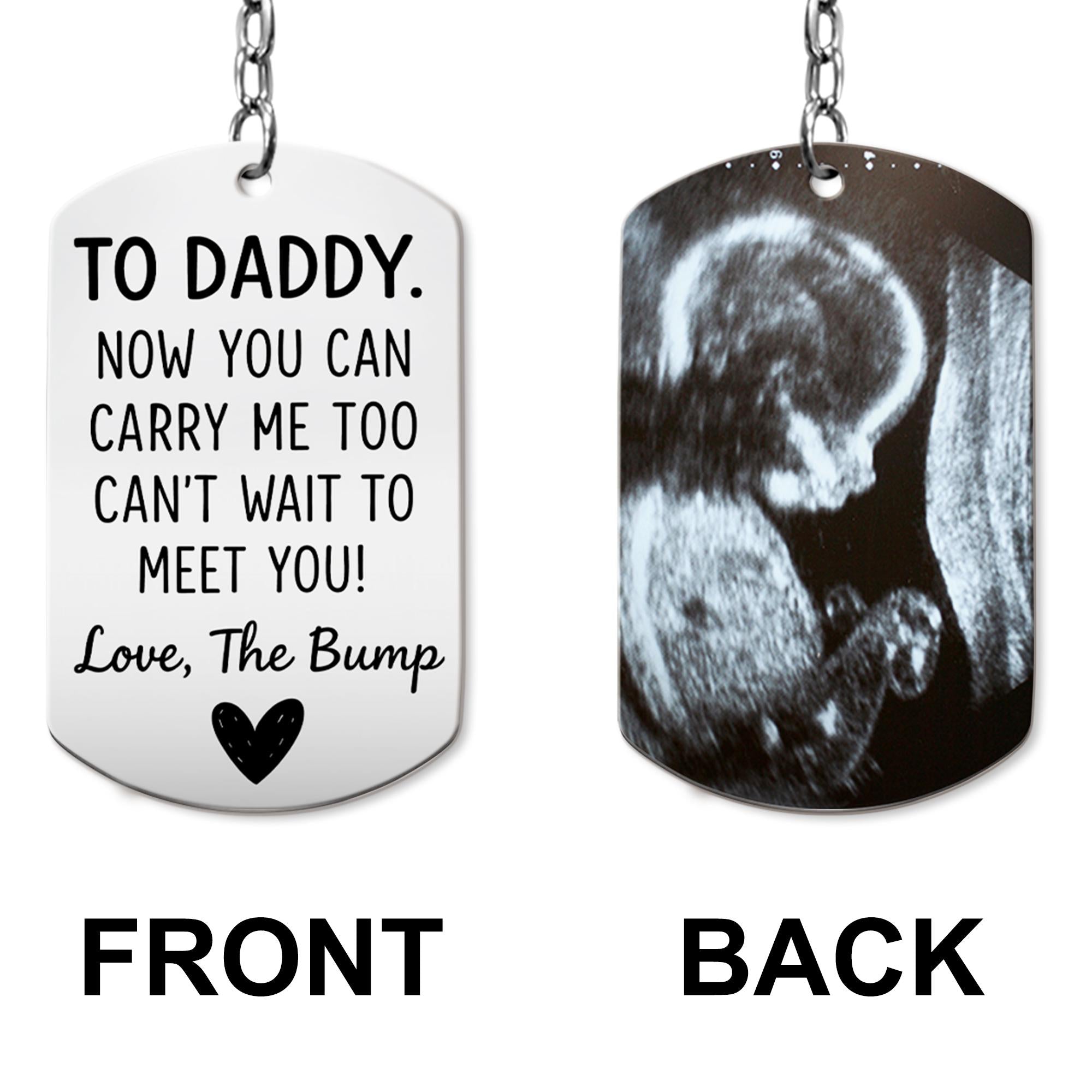 Custom Ultrasound Photo Keychain, To Daddy From Bump, Dad To Be Gift, Pregnancy Announcement Keepsake, First Time Dad Gift
