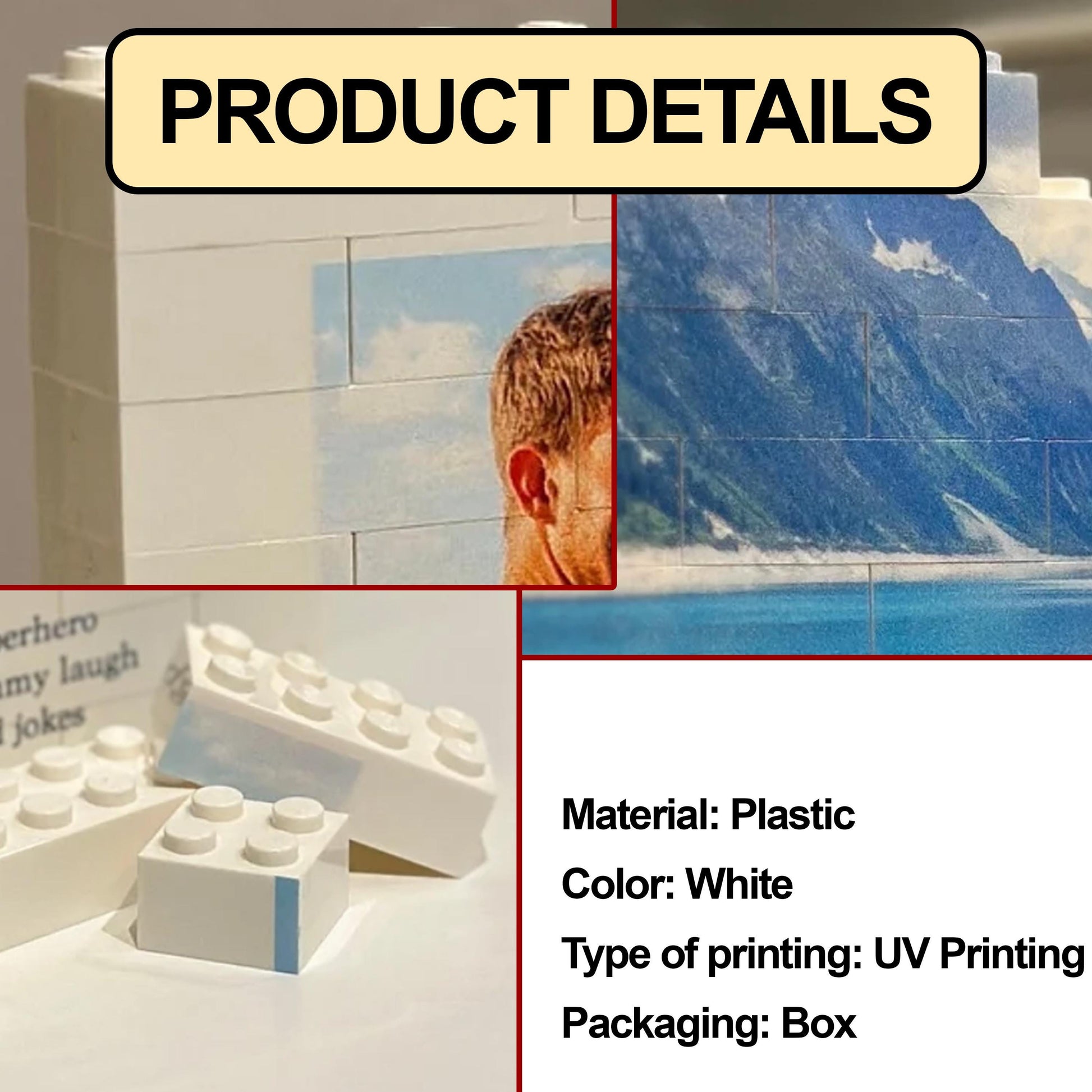 Custom Dog Dad Photo Building Block, Personalized Best Dog Dad Ever Gift, Pet Lover Keepsake with Names, Corgi Dad Photo Display Decor