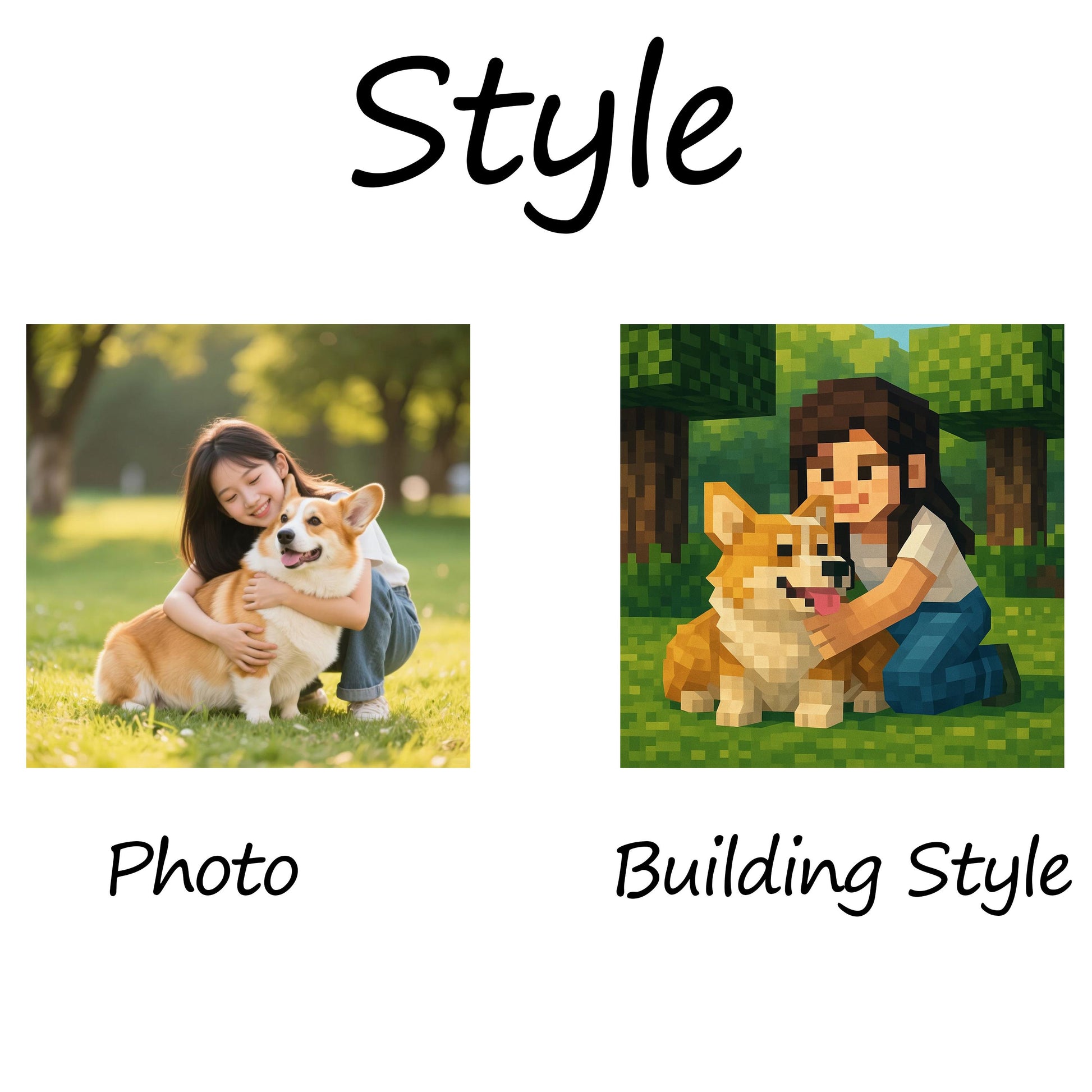 Custom Dog Dad Photo Building Block, Personalized Best Dog Dad Ever Gift, Pet Lover Keepsake with Names, Corgi Dad Photo Display Decor