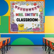 Classroom Decor, Custom Composition Notebook Welcome Teachers Name Classroom Banner, Teacher Appreciation Gifts, Custom Classroom Tapestry