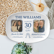 Custom Anniversary Photo Platter, Personalized Wedding Keepsake Gift, Couple Name & Date Tray, Family Heirloom DECOR ONLY