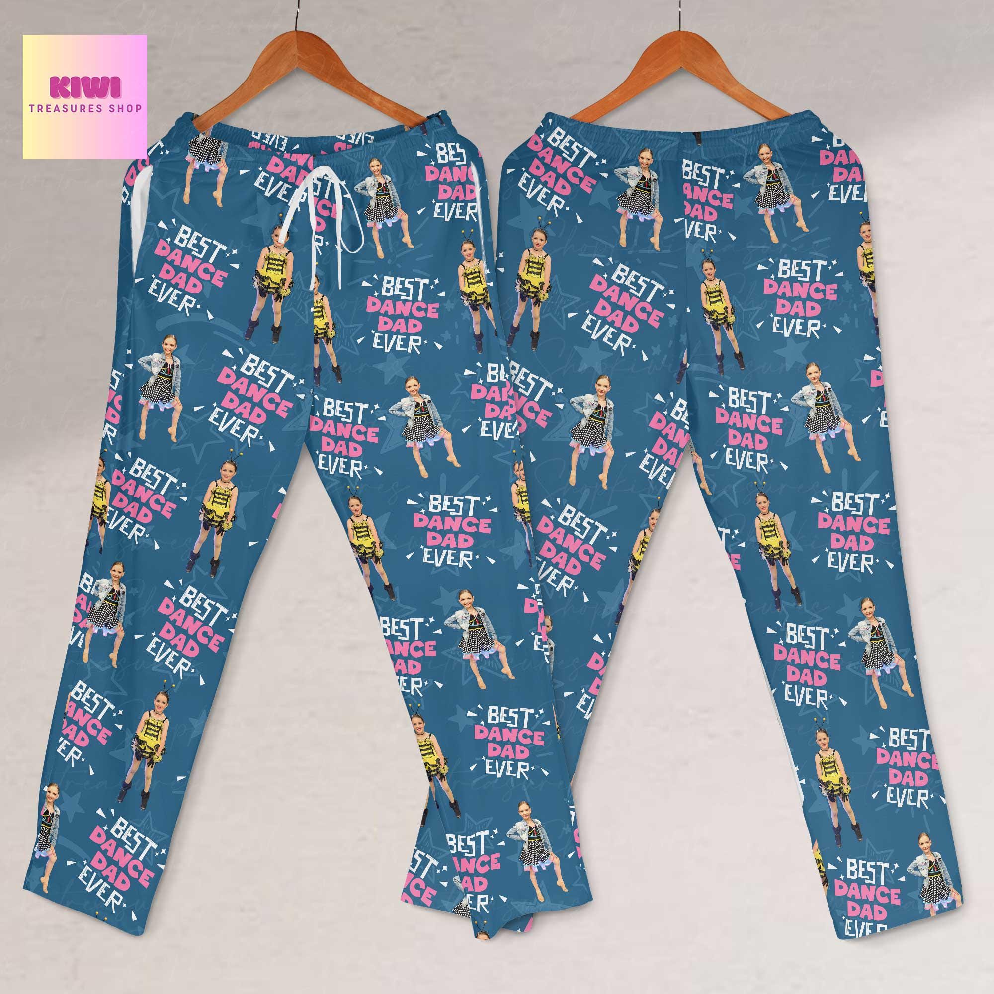 Custom Dance Dad Pajama Pants, Funny Personalized Photo Gift for Dad, Best Dance Dad Ever Sleepwear, Dance Recital Dad Gift
