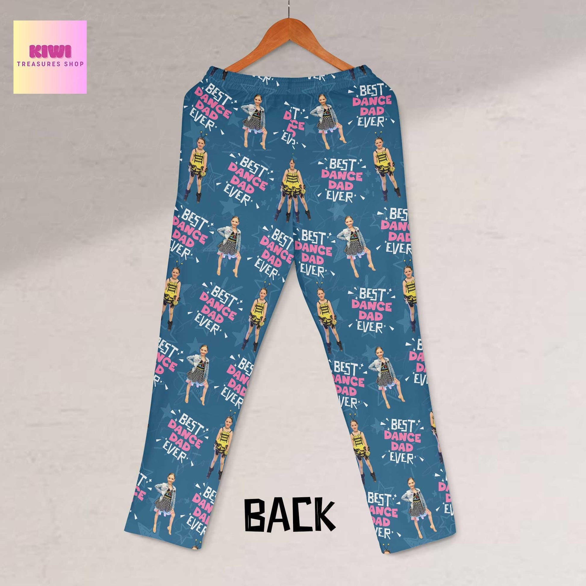 Custom Dance Dad Pajama Pants, Funny Personalized Photo Gift for Dad, Best Dance Dad Ever Sleepwear, Dance Recital Dad Gift