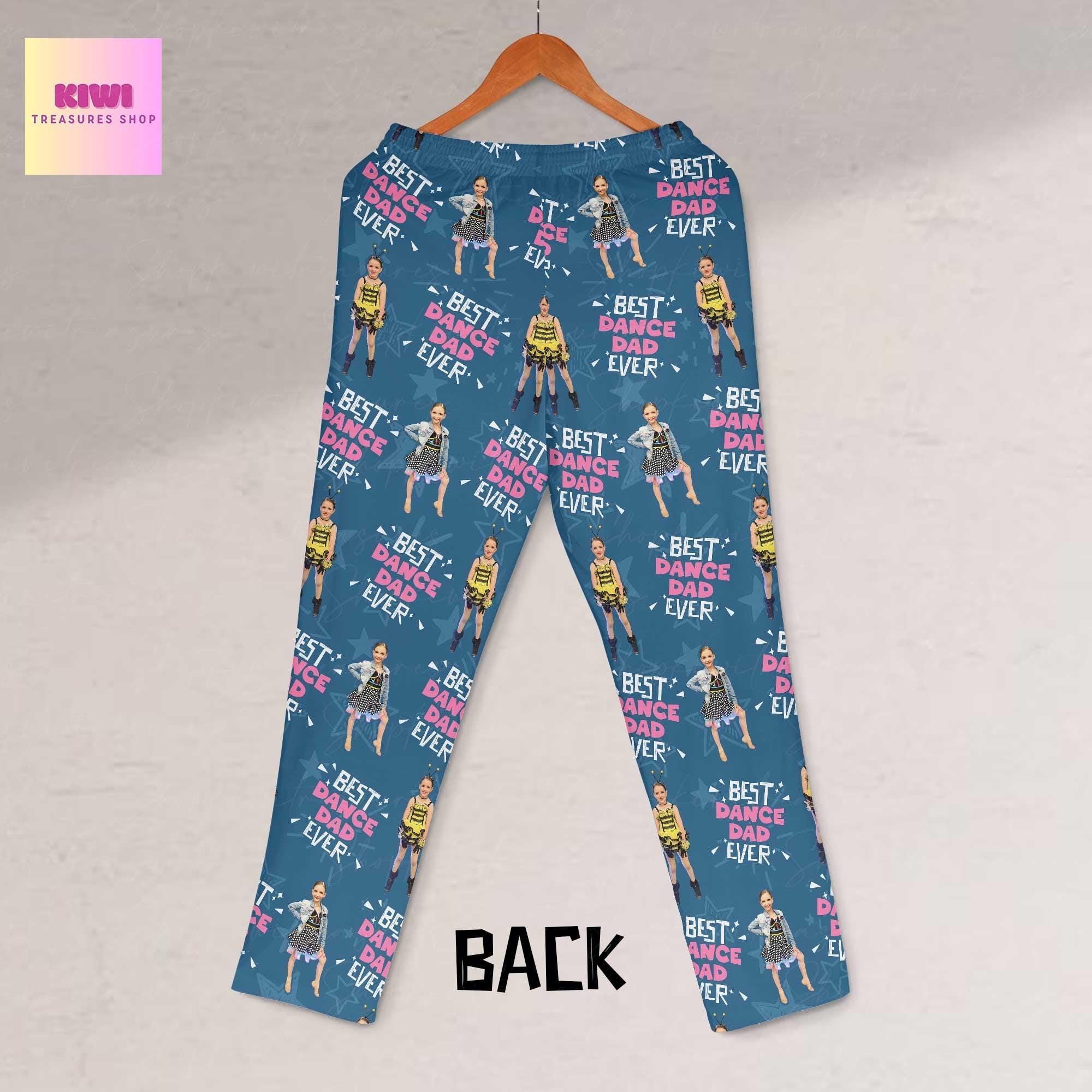 Custom Dance Dad Pajama Pants, Funny Personalized Photo Gift for Dad, Best Dance Dad Ever Sleepwear, Dance Recital Dad Gift