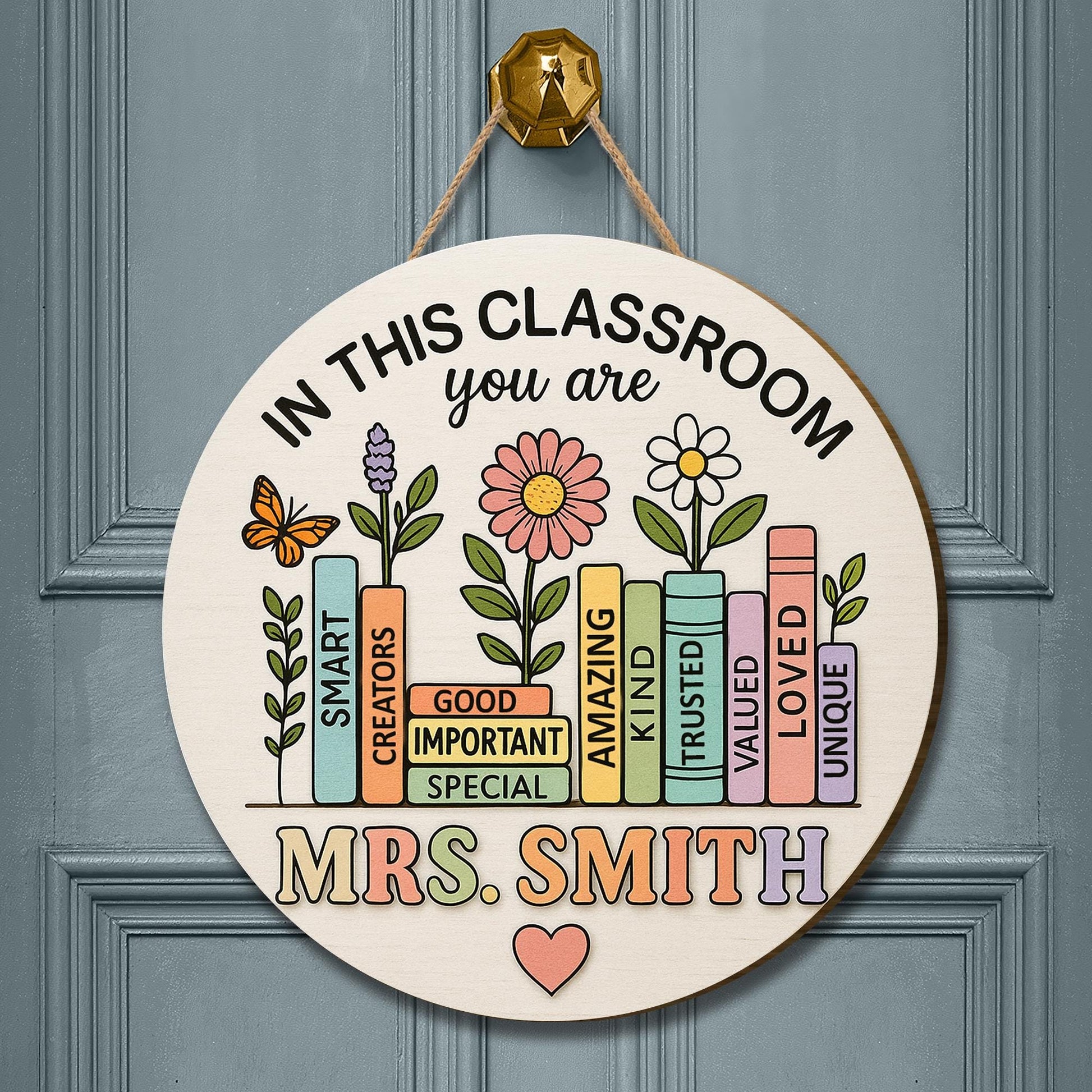 Custom 3D Wooden Door Sign, Classroom Teacher Sign, Personalized Teacher name Gift, Back to School Decor, In This Classroom You Are Decor