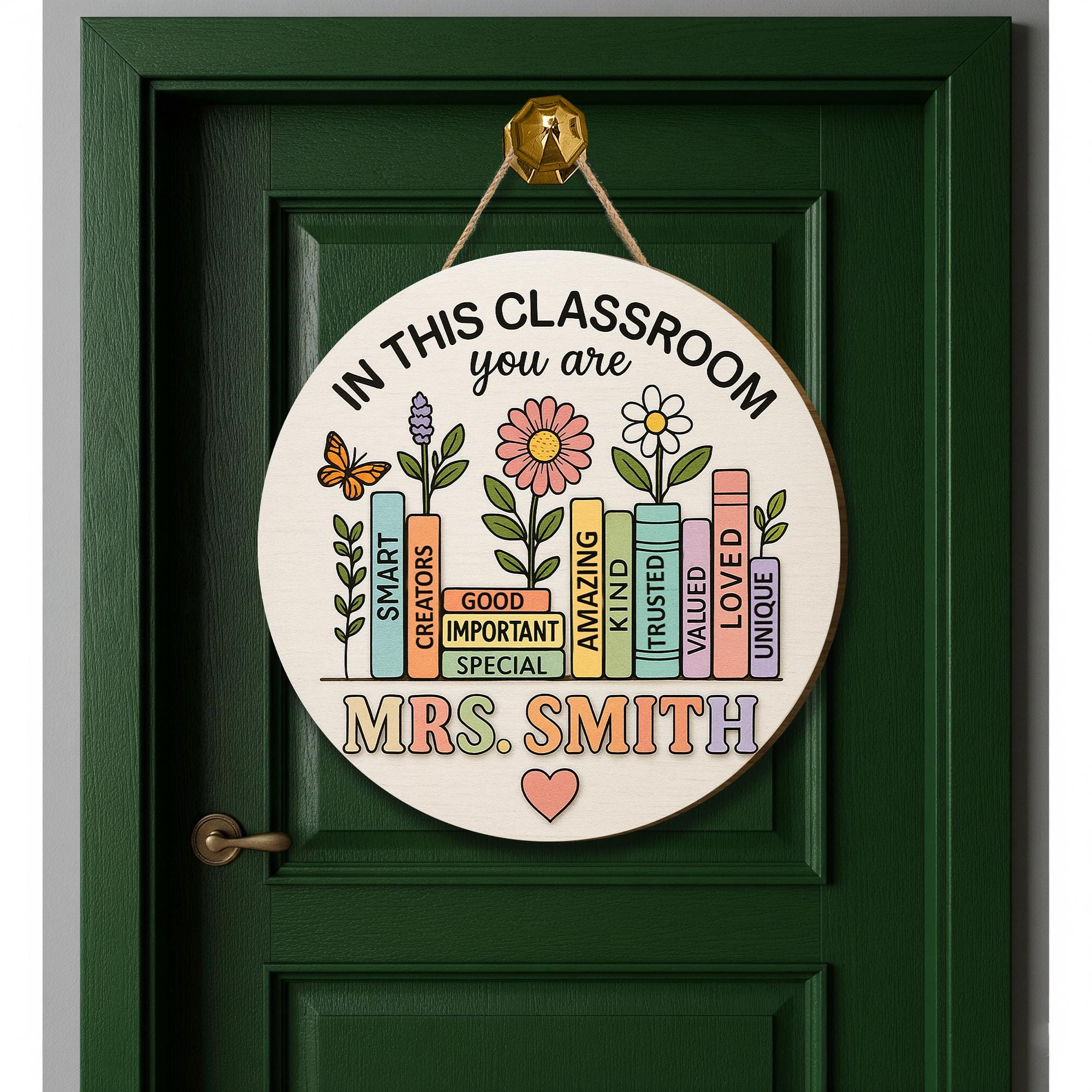 Custom 3D Wooden Door Sign, Classroom Teacher Sign, Personalized Teacher name Gift, Back to School Decor, In This Classroom You Are Decor