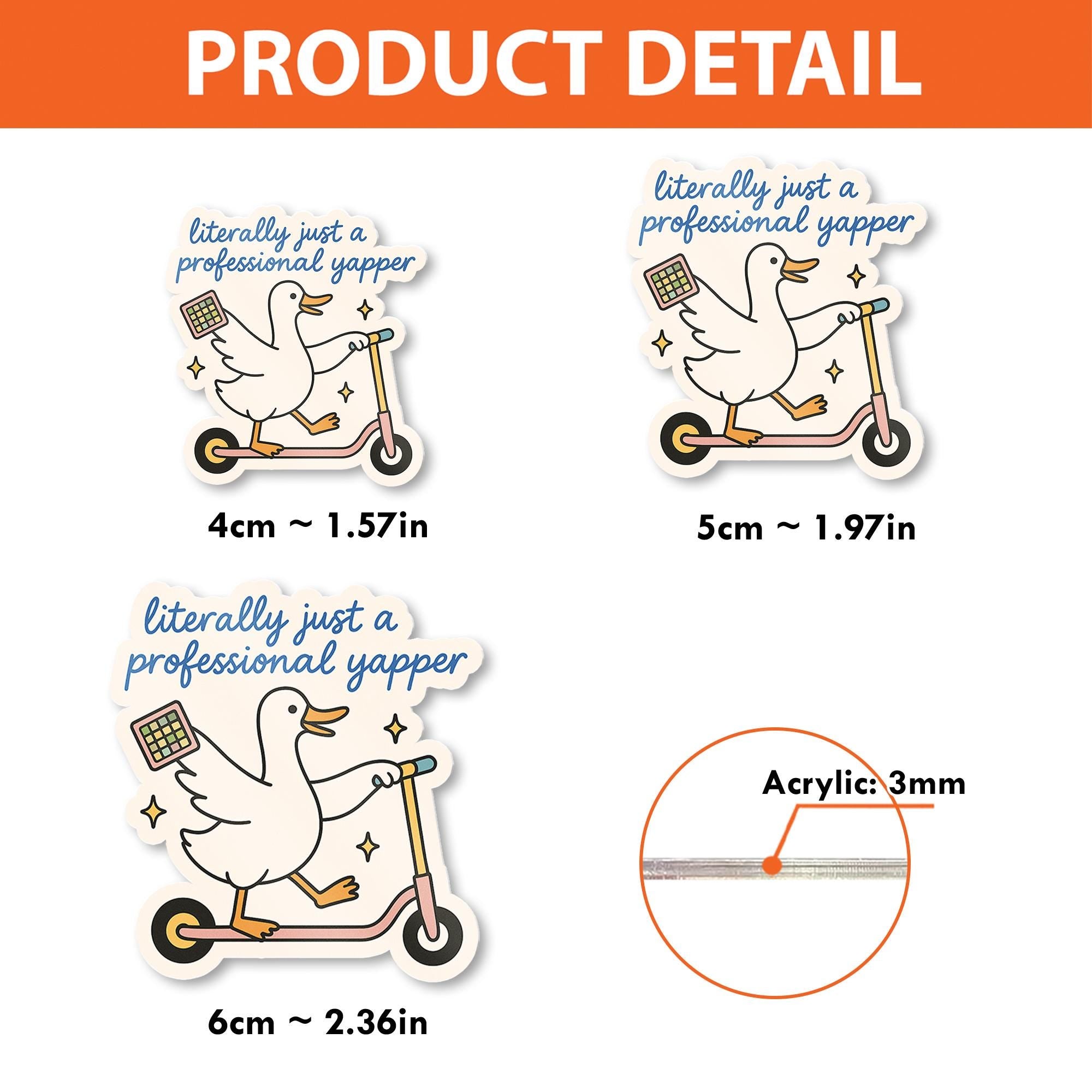Funny Duck Badge Reel, Professional Yapper ID Holder, Cute Retractable Clip for Work, Animal Badge Reel Gift, Office Humor Accessory
