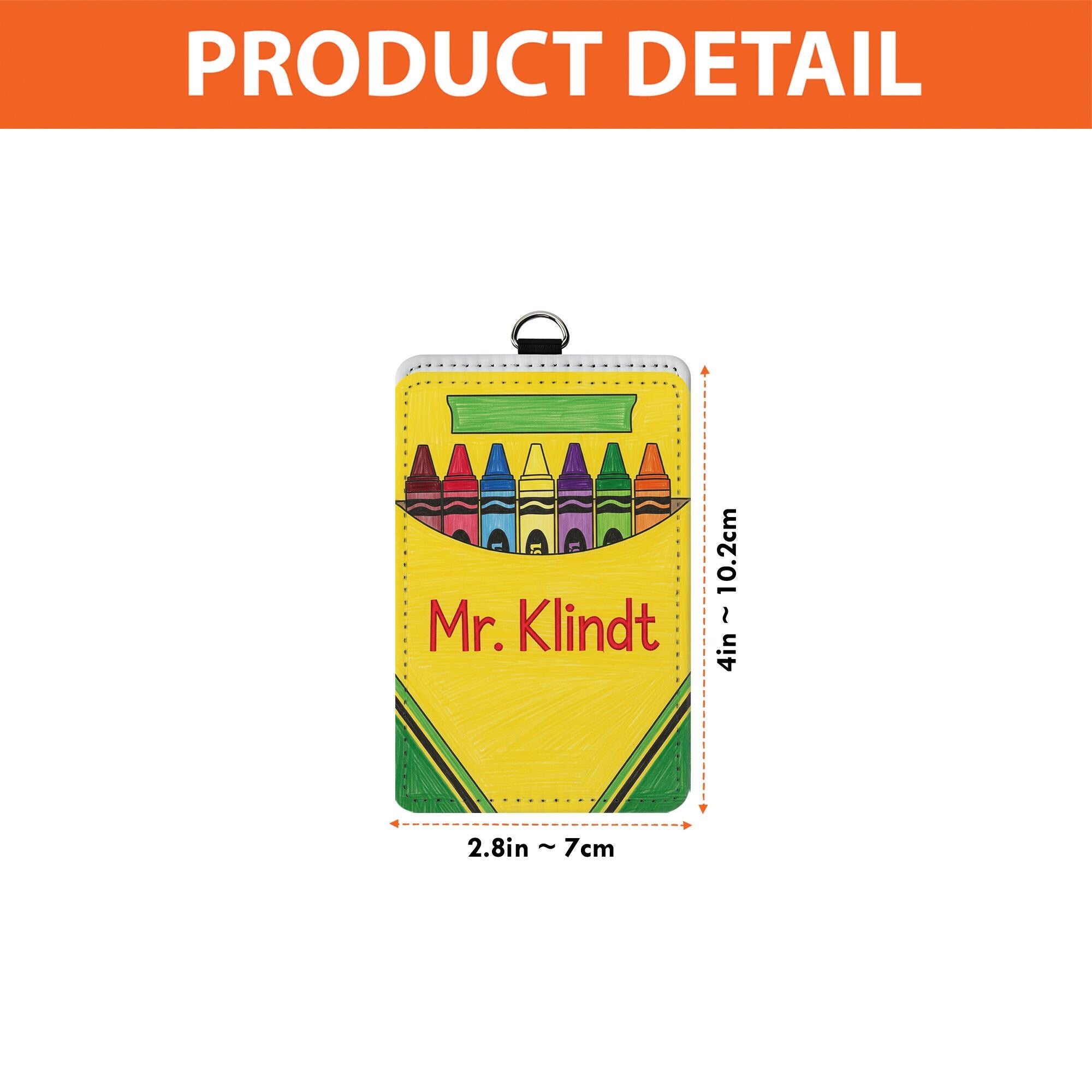 Personalized Crayon Badge Holder, Custom Teacher Name Tag, Colorful ID Lanyard for Classroom, Back to School Gift, Teacher Badge Gift