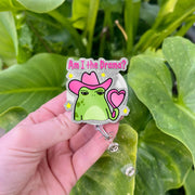 Cowgirl Frog Badge Reel, Am I the Drama ID Holder, Funny Nurse Badge, Cute Frog Clip, Sassy Office Gift, Teacher Badge Accessory
