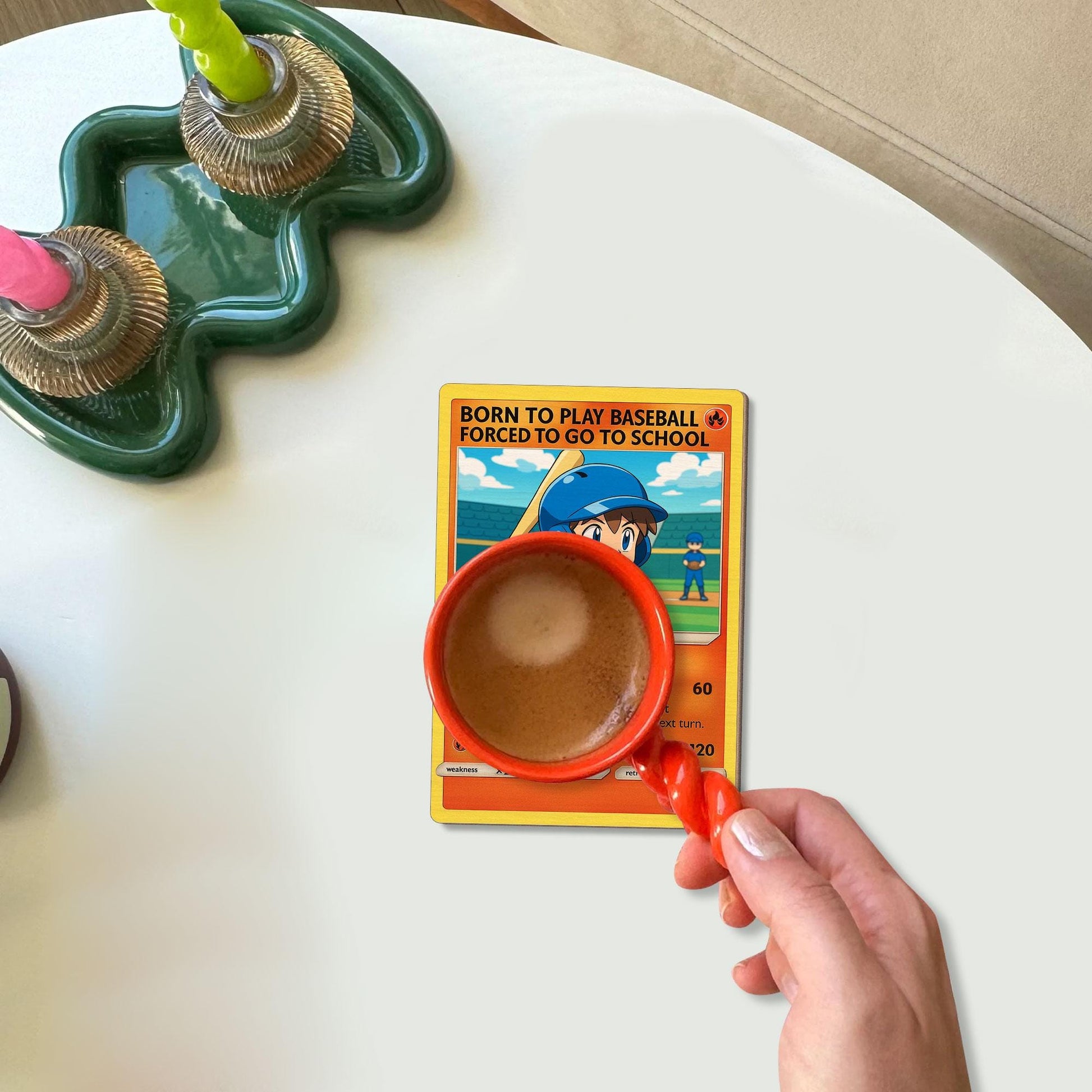 Custom Baseball Glass with Coaster – Anime Style Sipper Cup – Personalized Sports Trading Card Tumbler – Back to School Gift for Kids