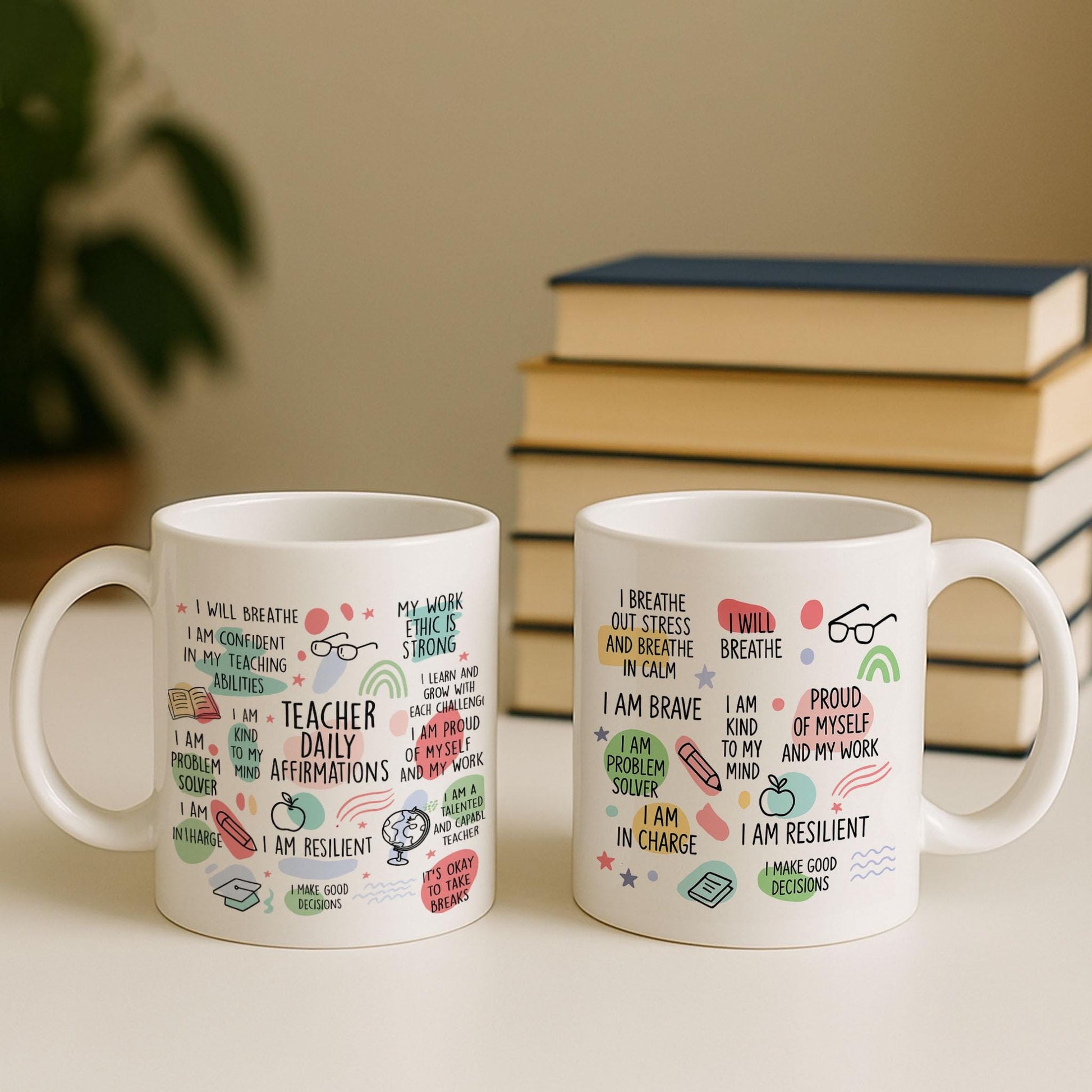Colorful Teacher Affirmation Mug – Motivational Quotes for Educators – Gift for Teachers, Back to School or Teacher Wellness
