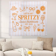 Custom Bachelorette Tapestry, Let’s Get Spritzy Banner, Personalized Bridal Party Decor, Summer Bach Weekend Wall Hanging
