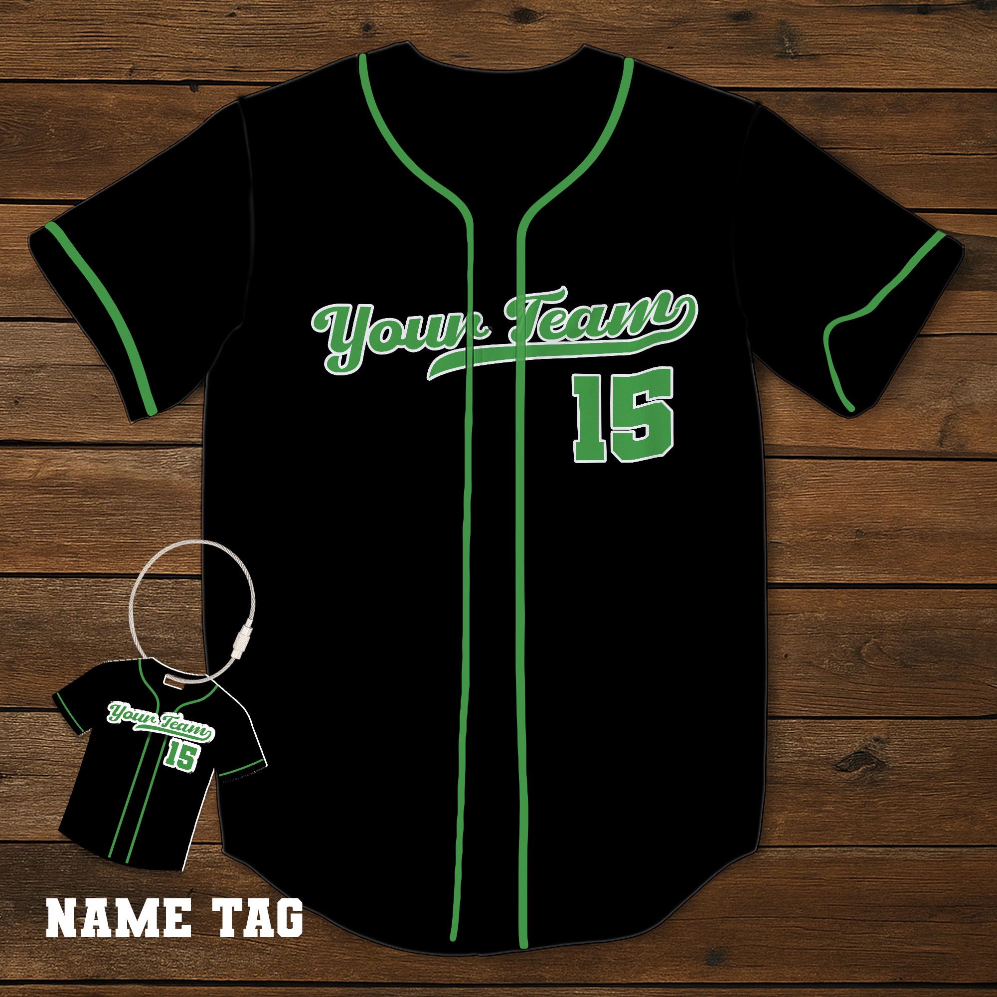 Custom Baseball Jersey with Name Tag – Personalized Team Shirt – Matching Mini Jersey Keychain – Sports Uniform Gift for Players & Fans