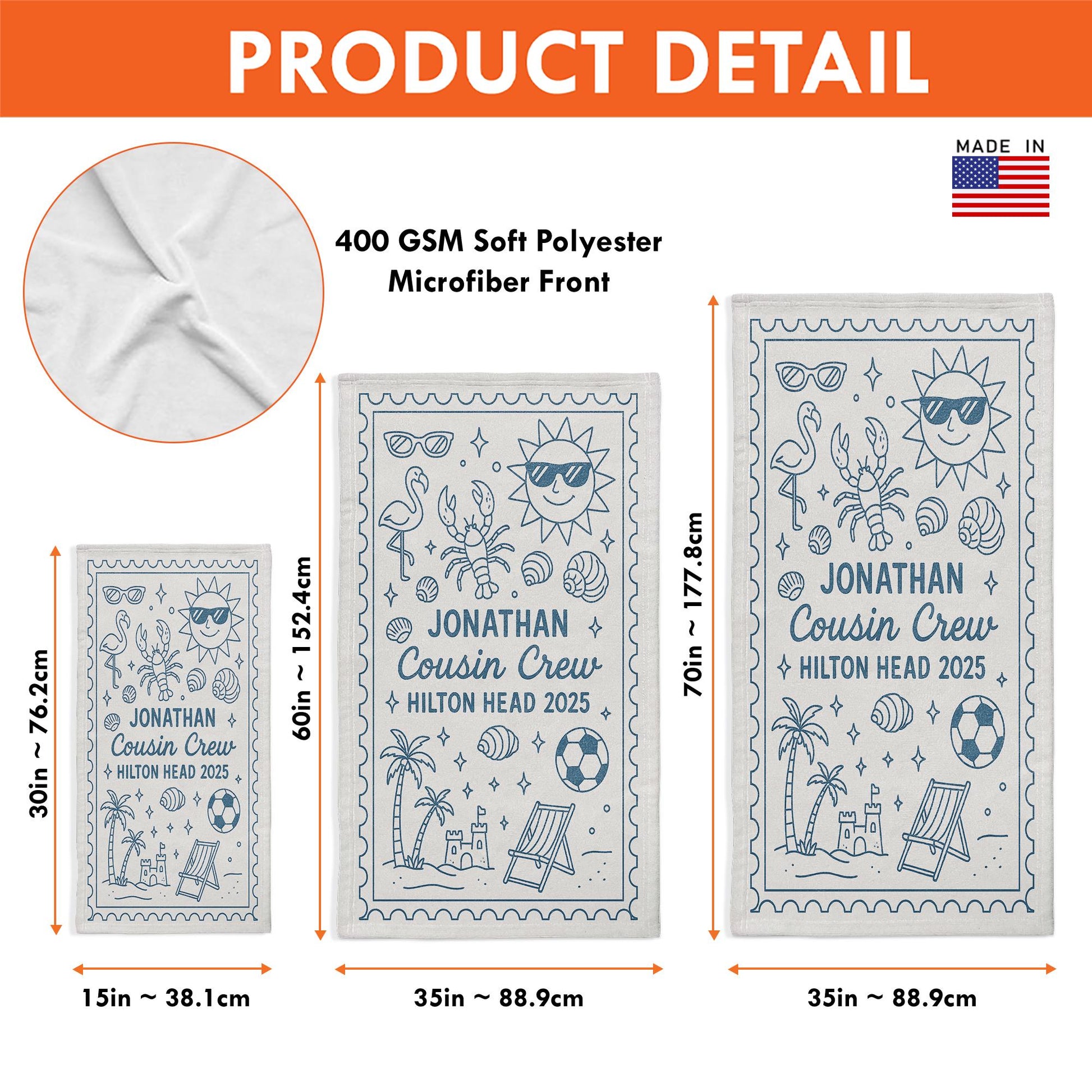 Personalized Cousin Crew Beach Towel, Summer Beach Gift For Cousin, Matching Cousin Trip Gift, Family Reunion Gift, Kids Birthday Pool Party