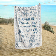 Personalized Cousin Crew Beach Towel, Summer Beach Gift For Cousin, Matching Cousin Trip Gift, Family Reunion Gift, Kids Birthday Pool Party
