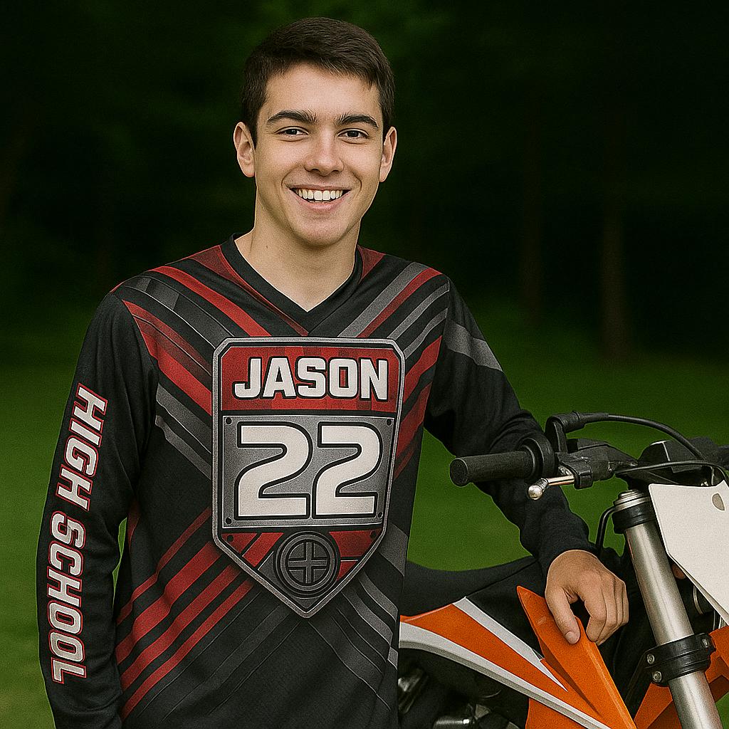 Custom Dirt Bike Jersey, Personalized Motocross Shirt with Rider Name & Number, Off-Road Racing Gear, Gift for Boys and Girls Back to School