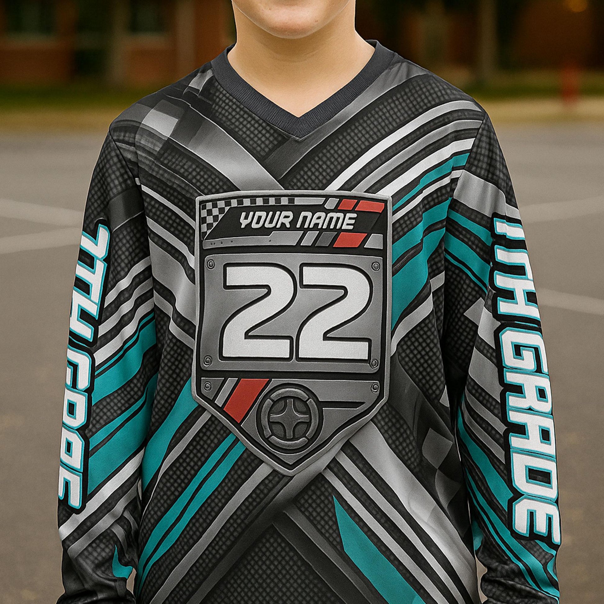 Custom Dirt Bike Jersey, Personalized Motocross Shirt with Rider Name & Number, Off-Road Racing Gear, Gift for Boys and Girls Back to School
