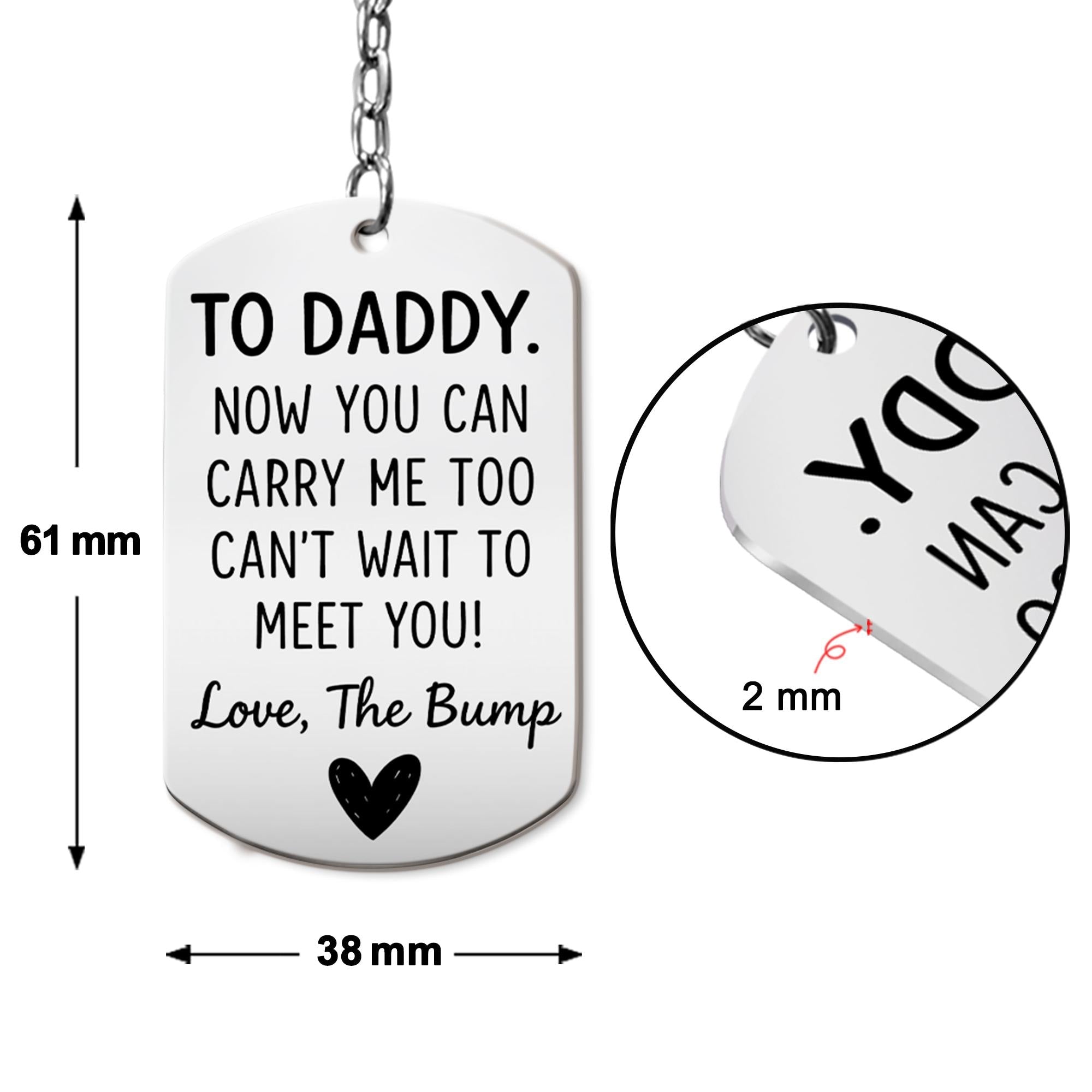 Custom Ultrasound Photo Keychain, To Daddy From Bump, Dad To Be Gift, Pregnancy Announcement Keepsake, First Time Dad Gift