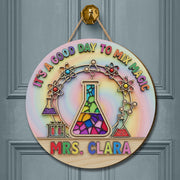 Custom 3D Wood Science Teacher Sign, Back to School Classroom Door Decor, Personalized Science Theme Sign, It's a Good Day to Mix Magic