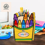 Personalized Crayon Pencil Holder for Teachers, Custom Desk Organizer for Teachers, Educators, Back to School Classroom Supply Gift