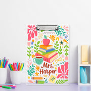 Personalized Clipboard for Teacher, Colorful Floral Acrylic Dry Erase Board, Cute Back to School Classroom Gift