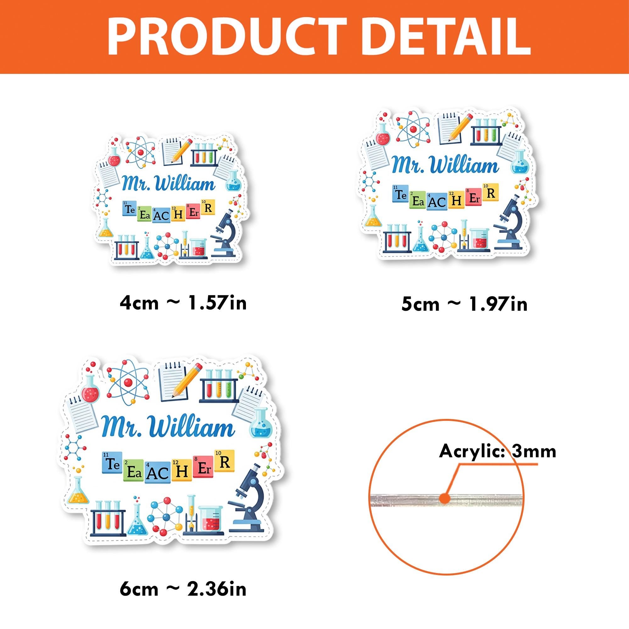 Personalized Science Teacher Badge Reel | Custom Name ID Holder with Chemistry Icons | Back to School Gift for STEM Educators, Teachers