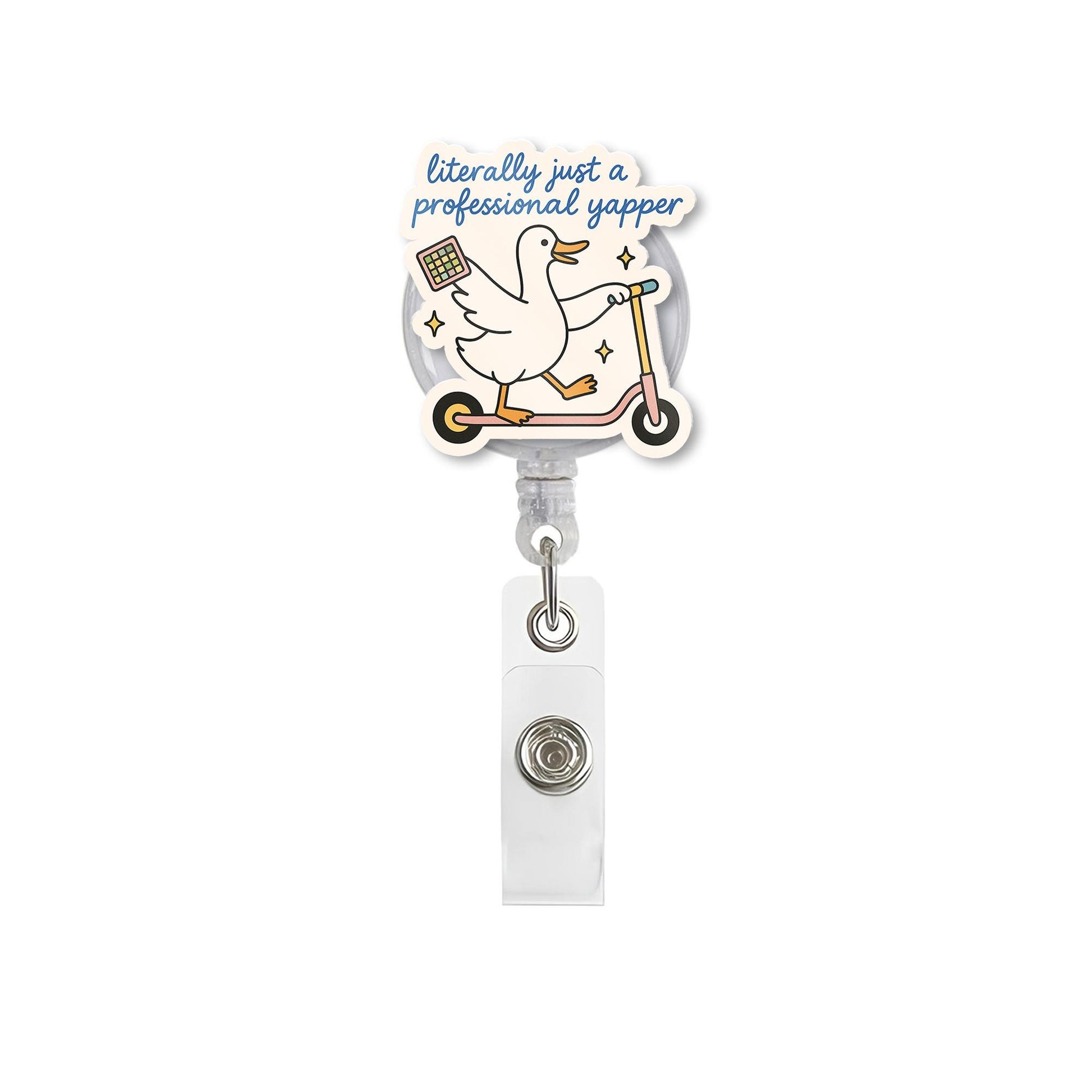 Funny Duck Badge Reel, Professional Yapper ID Holder, Cute Retractable Clip for Work, Animal Badge Reel Gift, Office Humor Accessory