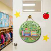 Custom Classroom Sign for Teachers | Personalized Wooden Door Hanger for Back to School | Teacher Gift Decor | Name Classroom Plaque