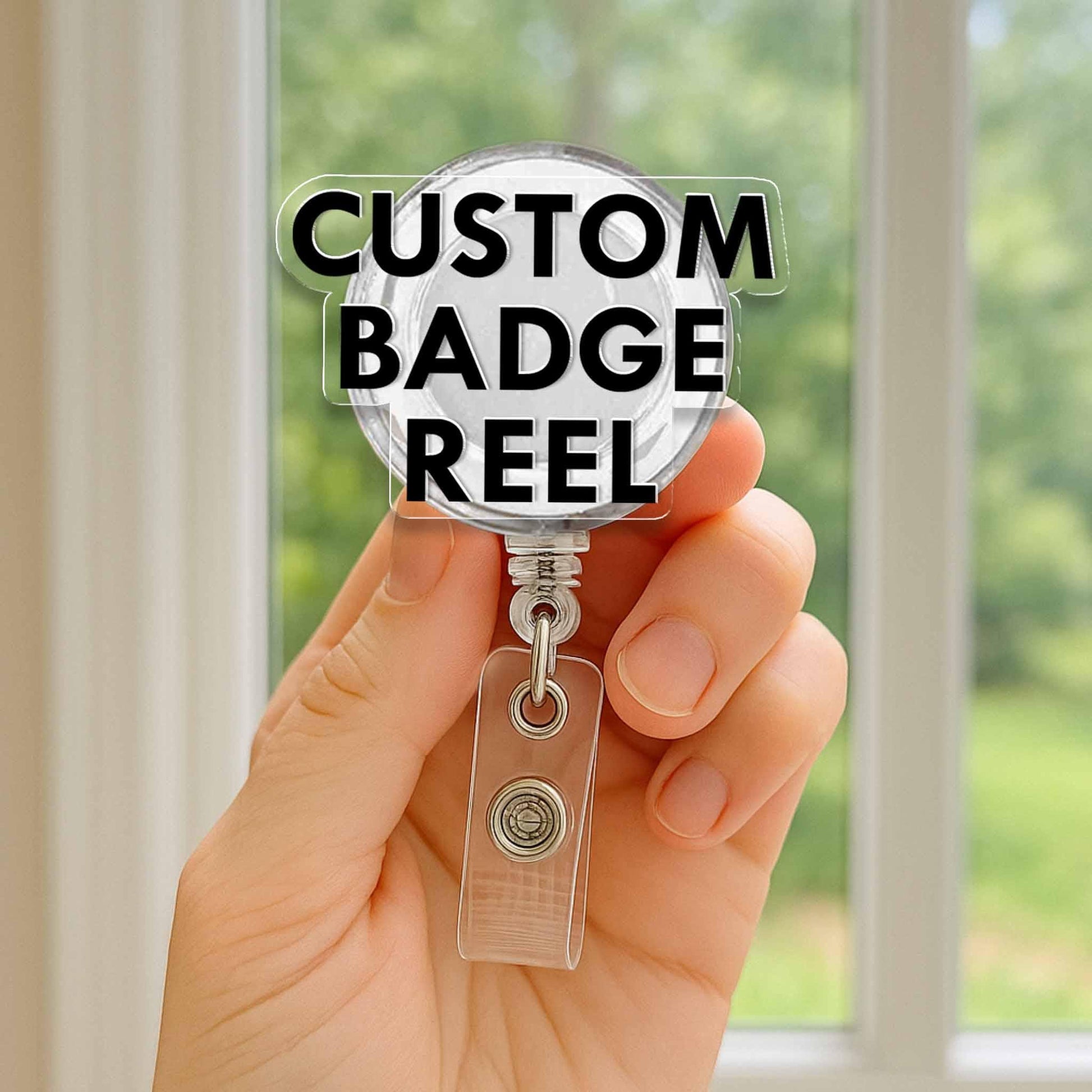 Custom Badge Reel, Personalized ID Holder, Retractable Name Tag Reel, Cute Work Accessory, Nurse Teacher Office Badge Clip