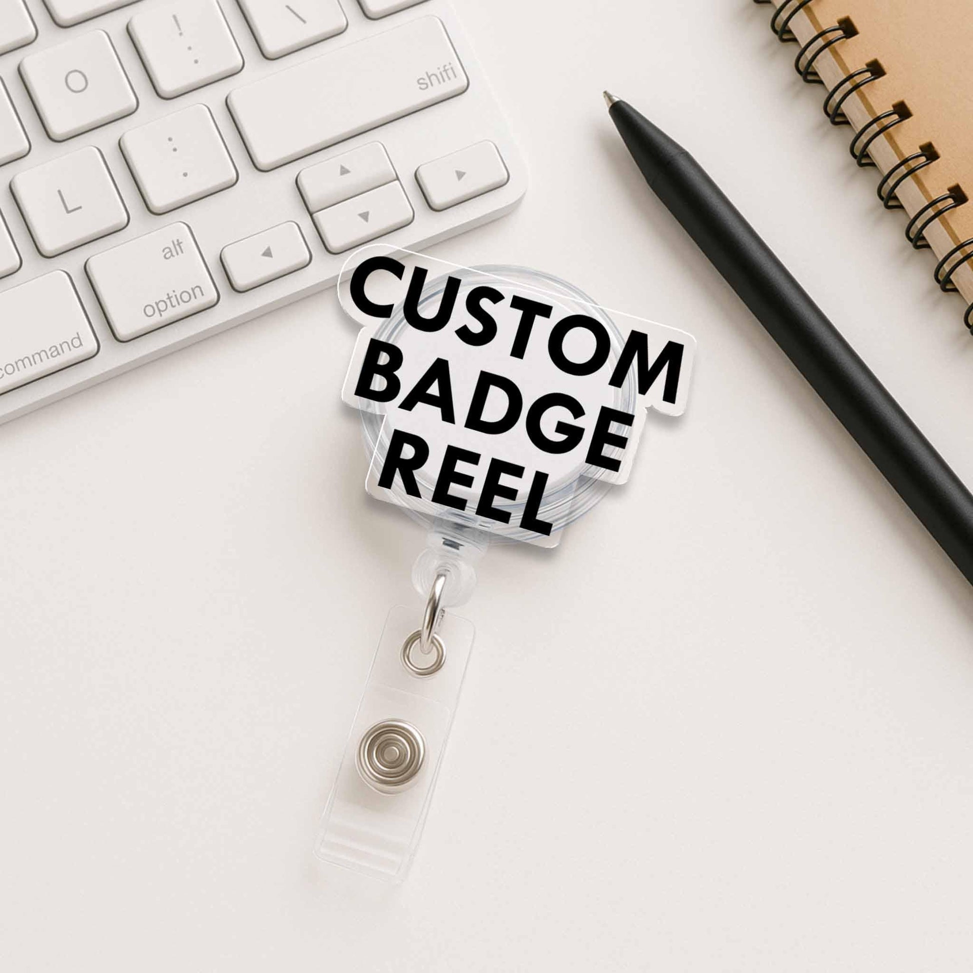 Custom Badge Reel, Personalized ID Holder, Retractable Name Tag Reel, Cute Work Accessory, Nurse Teacher Office Badge Clip