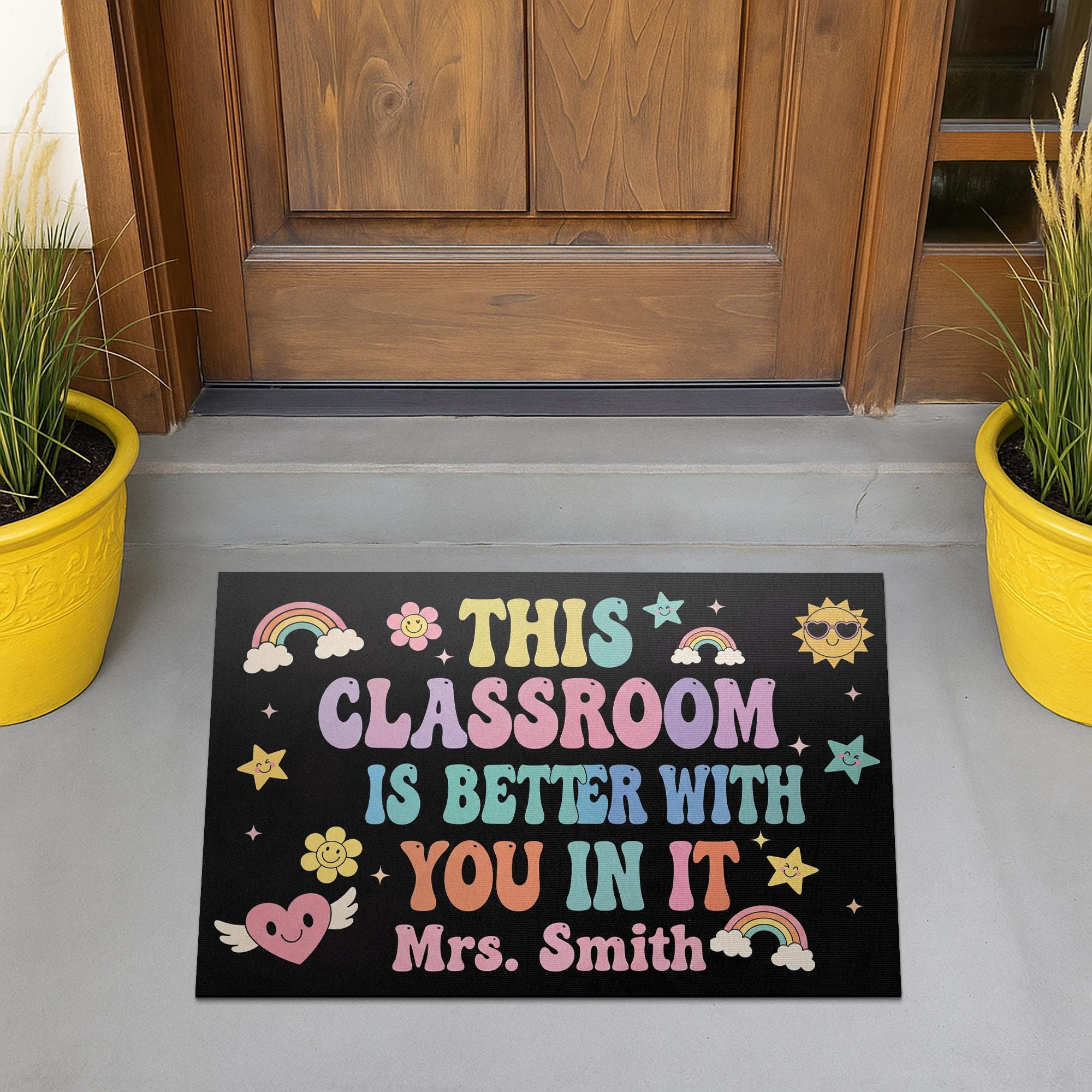 Classroom Welcome Doormat, Back to School Teacher Rug, Cute Entry Mat for Students, Personalized Door Mat, Teacher Decor, Cute Class